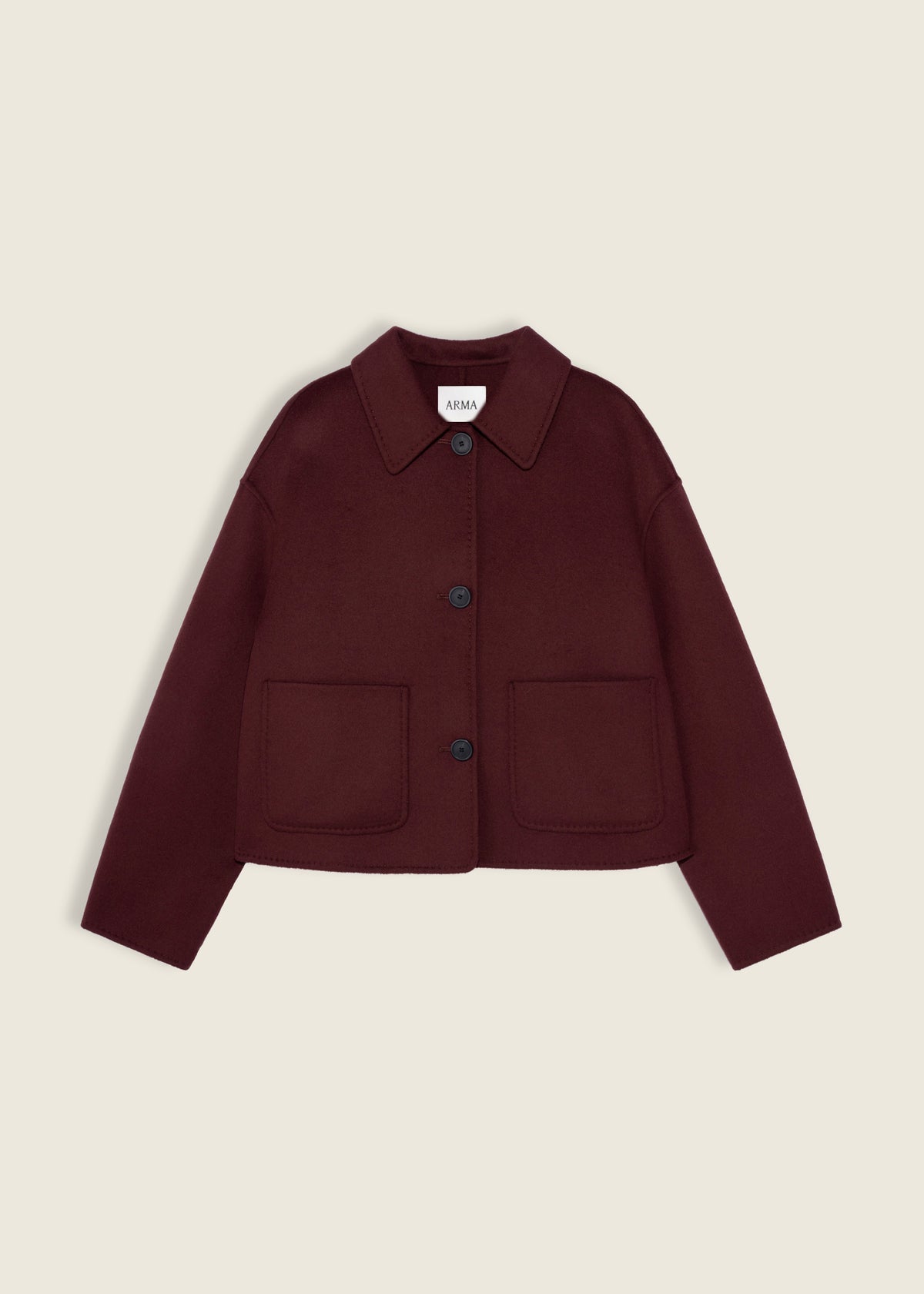 Kerry | Cropped Wool Jacket | Mahogany