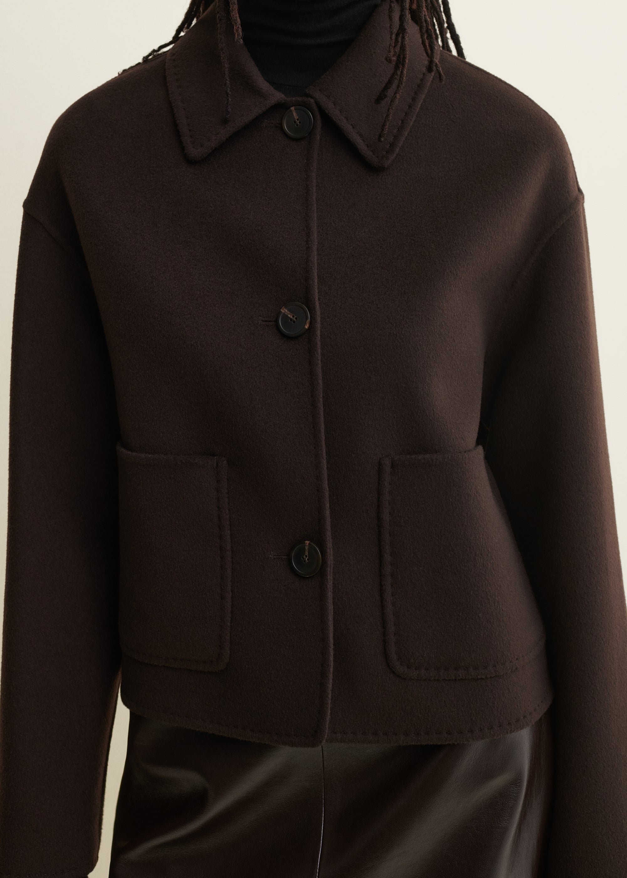 KERRY | Cropped Wool Jacket | Umber