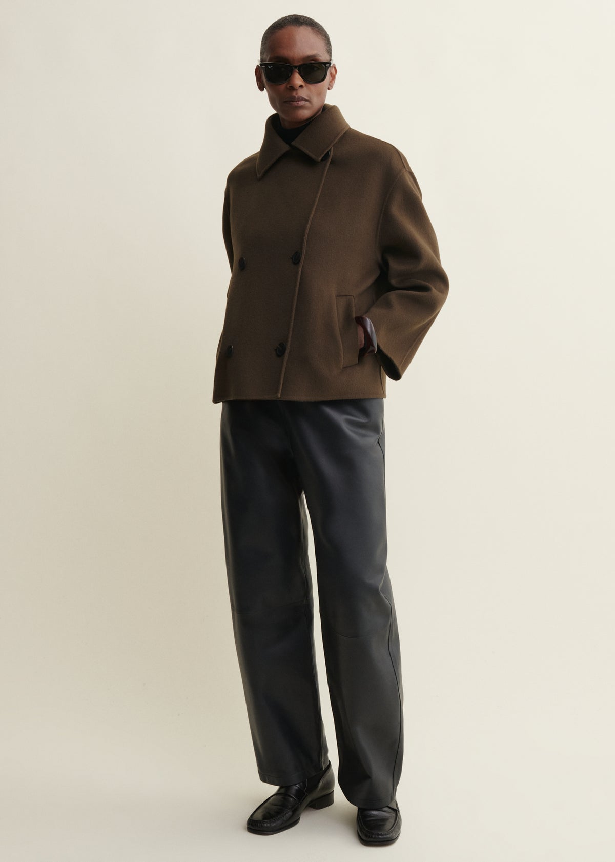 MANILA | Cropped A-line Wool Jacket | Earth Green
