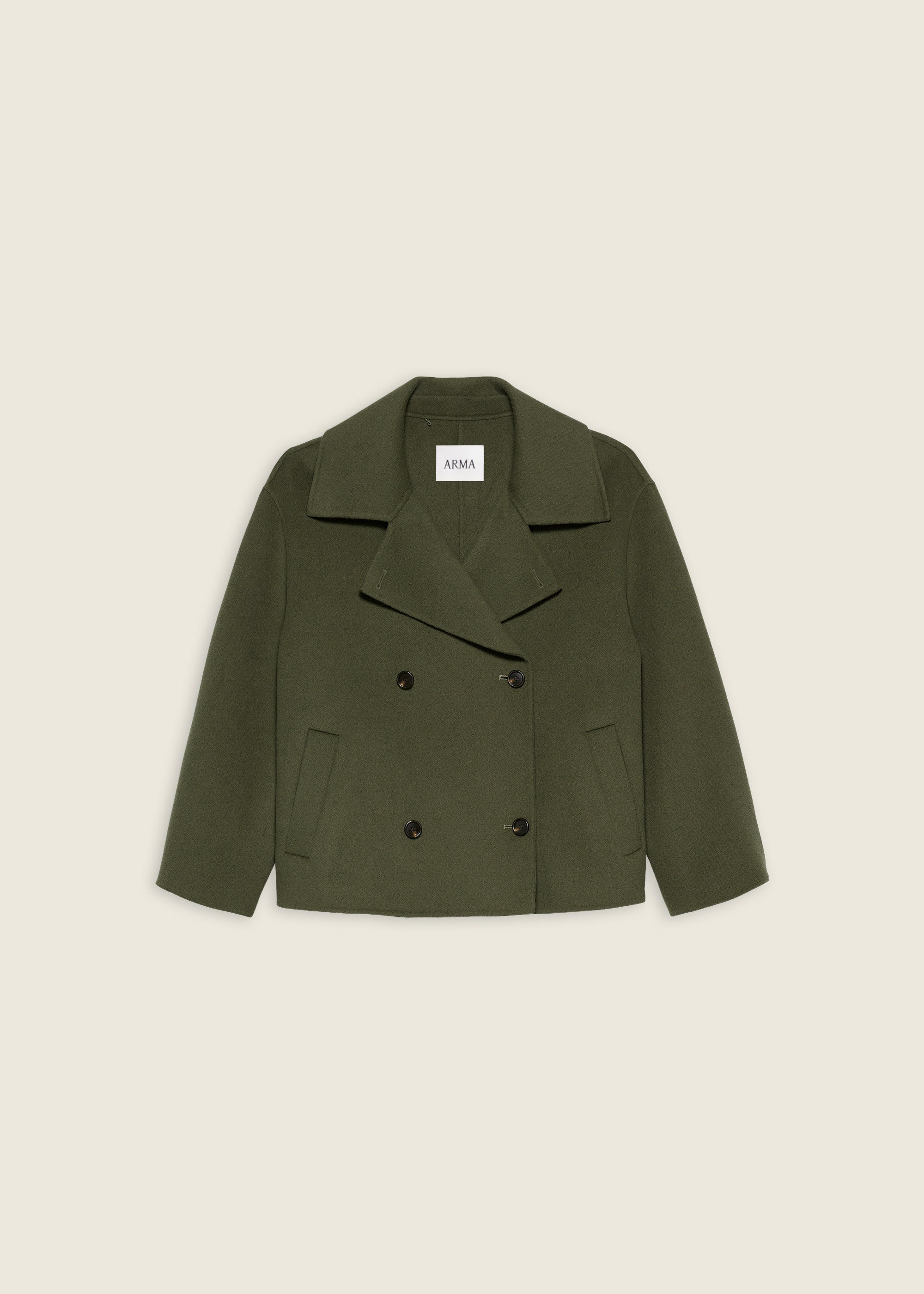 MANILA | Cropped A-line Wool Jacket | Earth Green