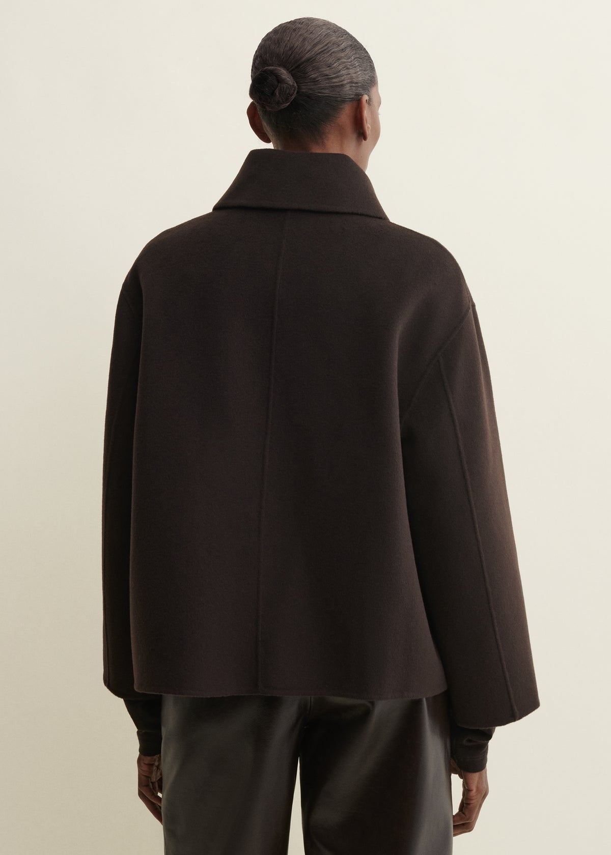 MANILA | Cropped A-line Wool Jacket | Umber