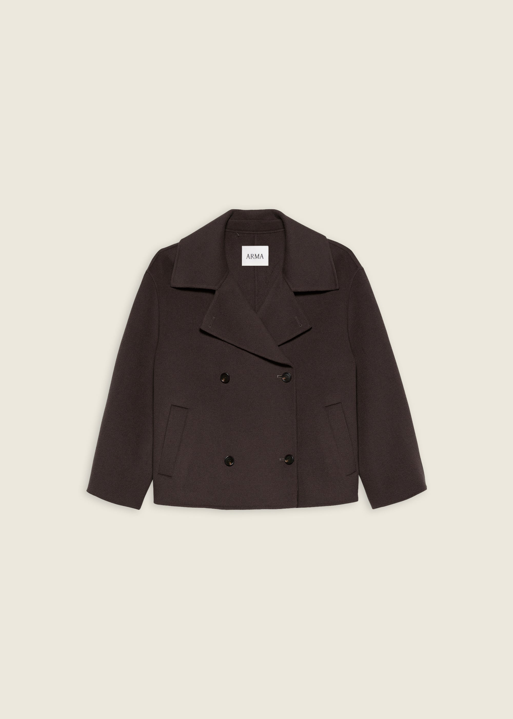 MANILA | Cropped A-line Wool Jacket | Umber