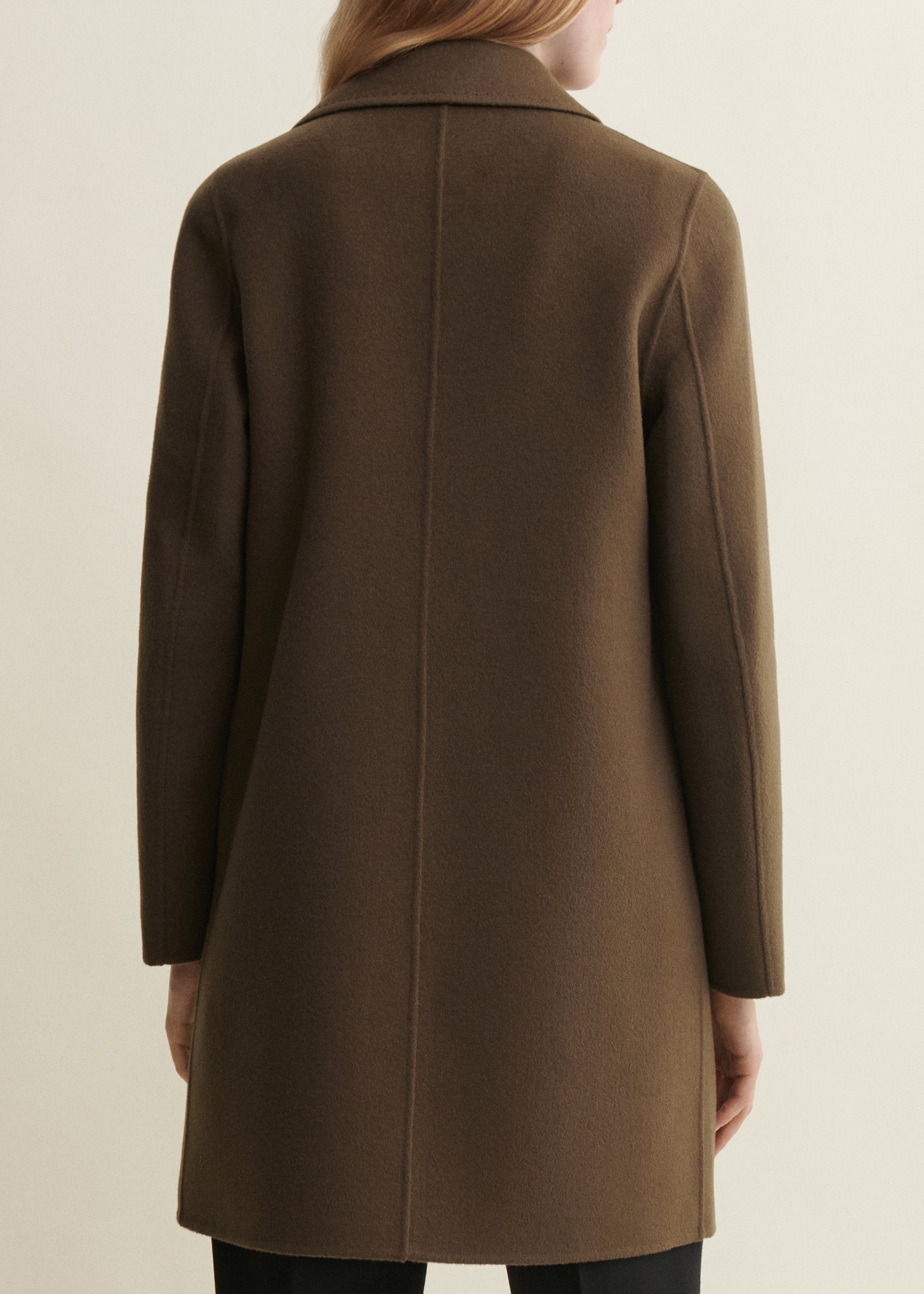 LUCERAM | Single-breasted Wool Coat | EARTH GREEN