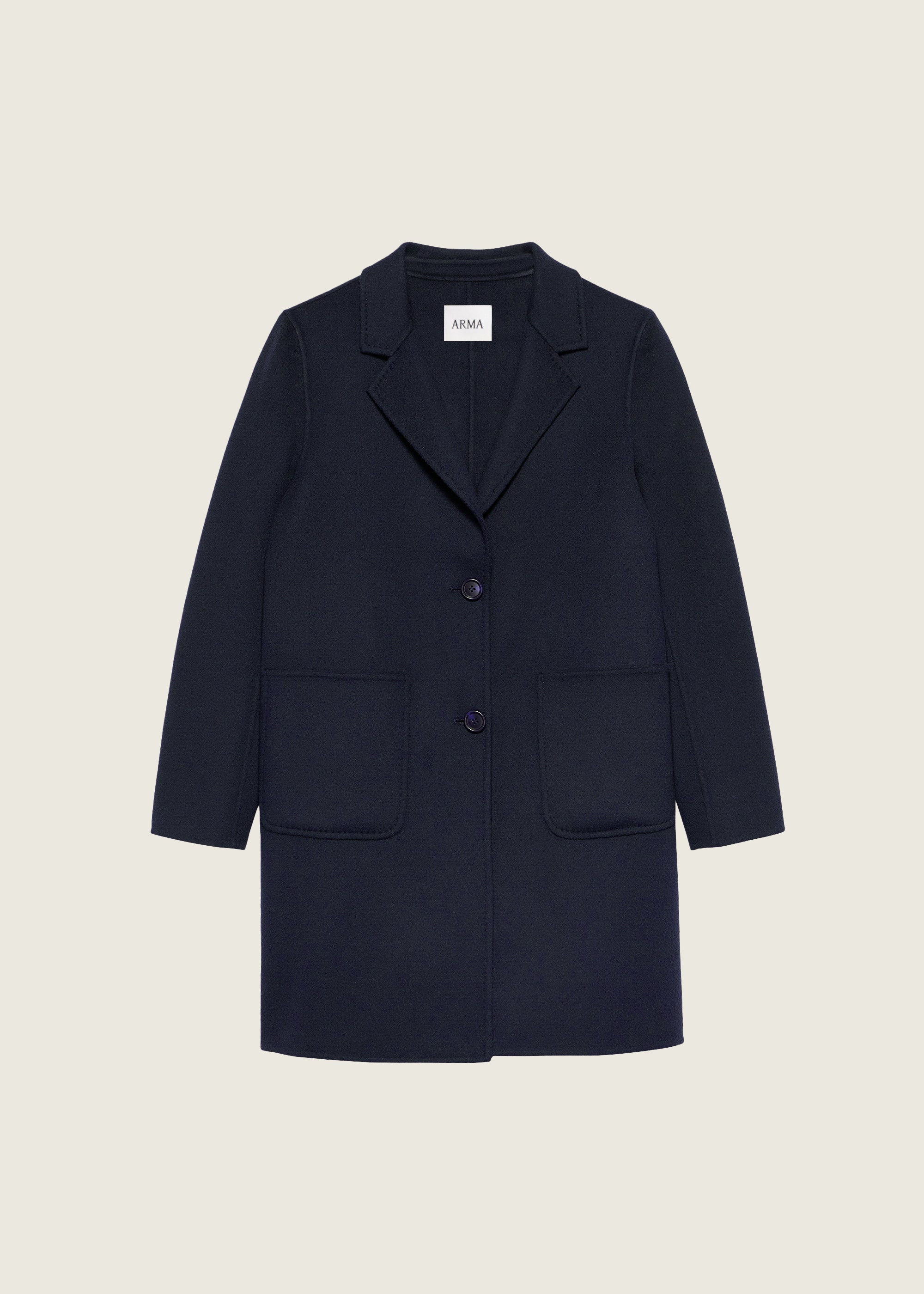 LUCERAM | Single-breasted Wool Coat | NIGHT