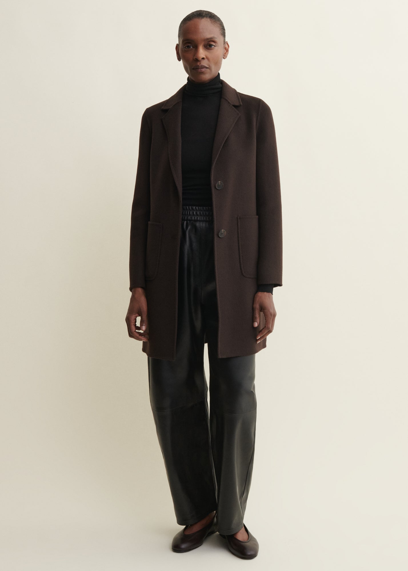 LUCERAM | Single-breasted Wool Coat | UMBER