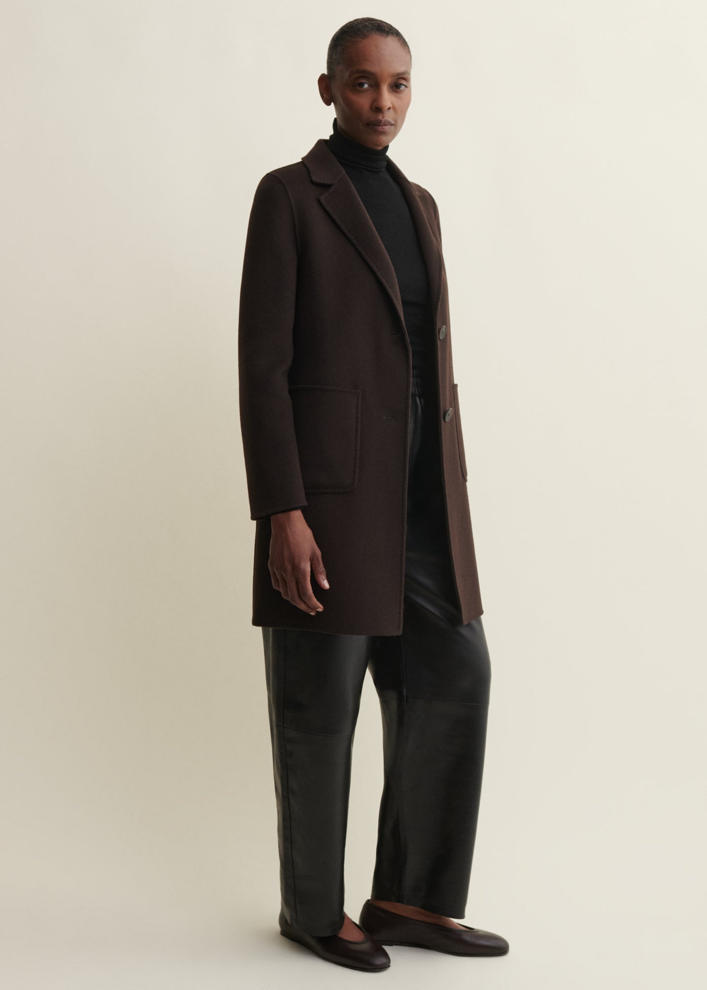LUCERAM | Single-breasted Wool Coat | UMBER
