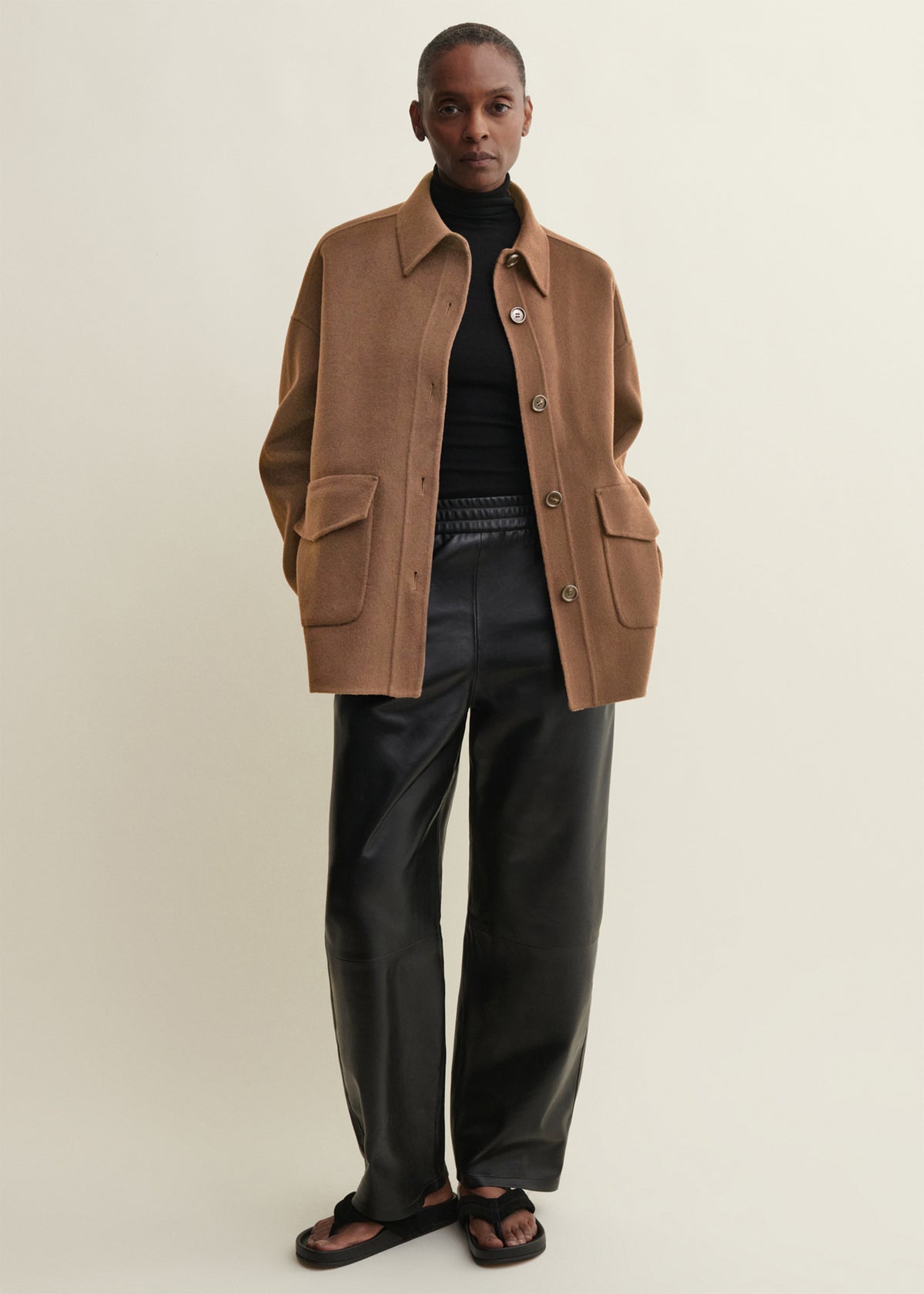 Gia | Wollmantel | Dark Beige