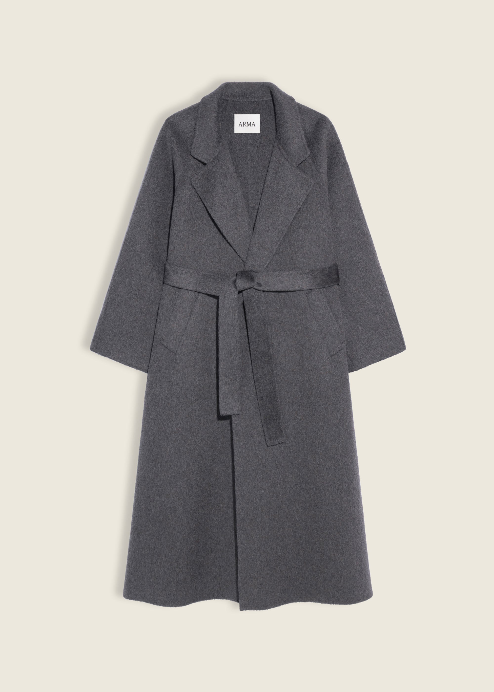 NOUK | Hairy Wool Coat | WARM GREY