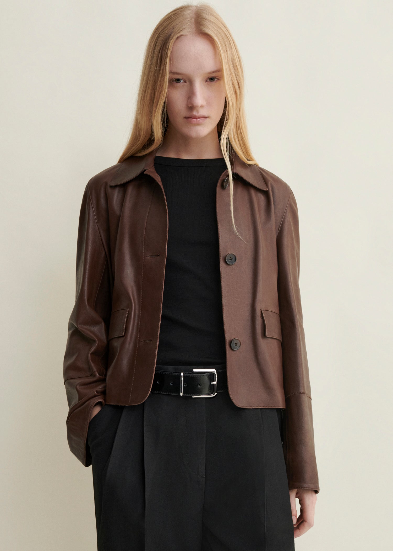 FEM | Vintage Leather Jacket | Mud Brown