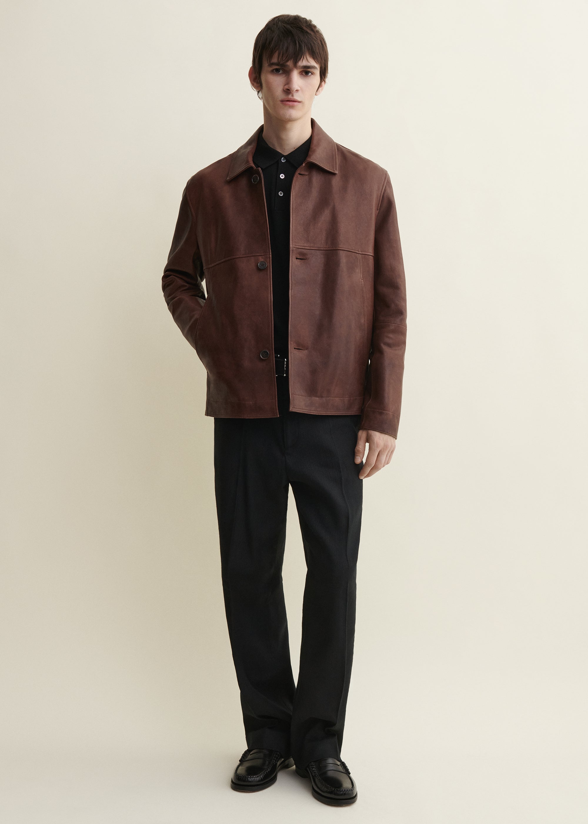 STEEP | Leather Jacket | Whiskey