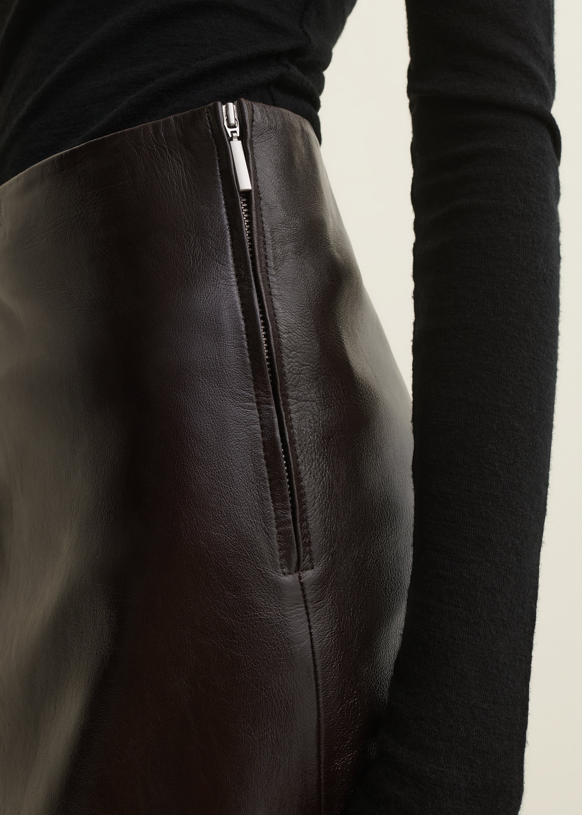 MELODY | Leather Mini Skirt | COFFEE BEAN