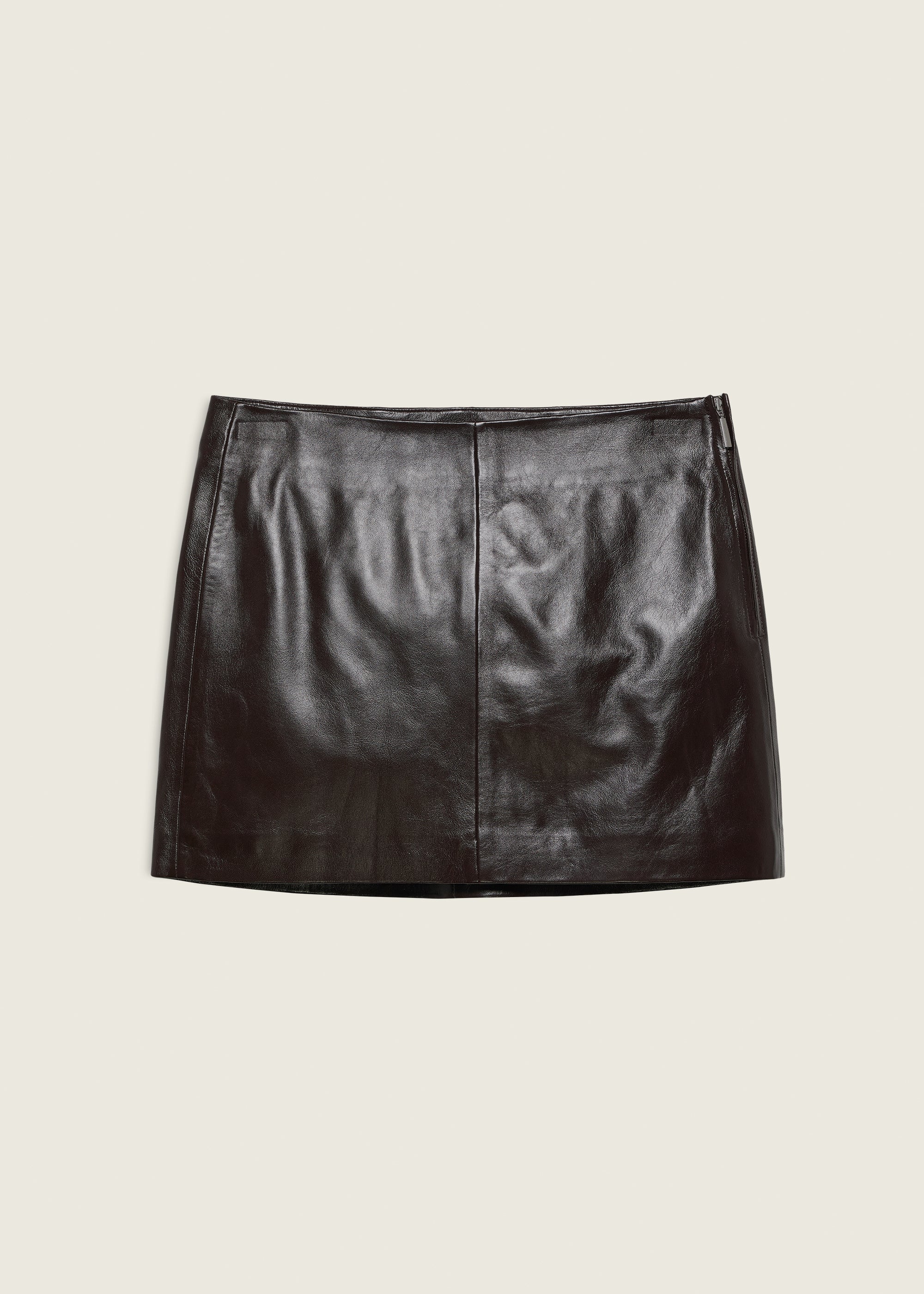 MELODY | Leather Mini Skirt | COFFEE BEAN