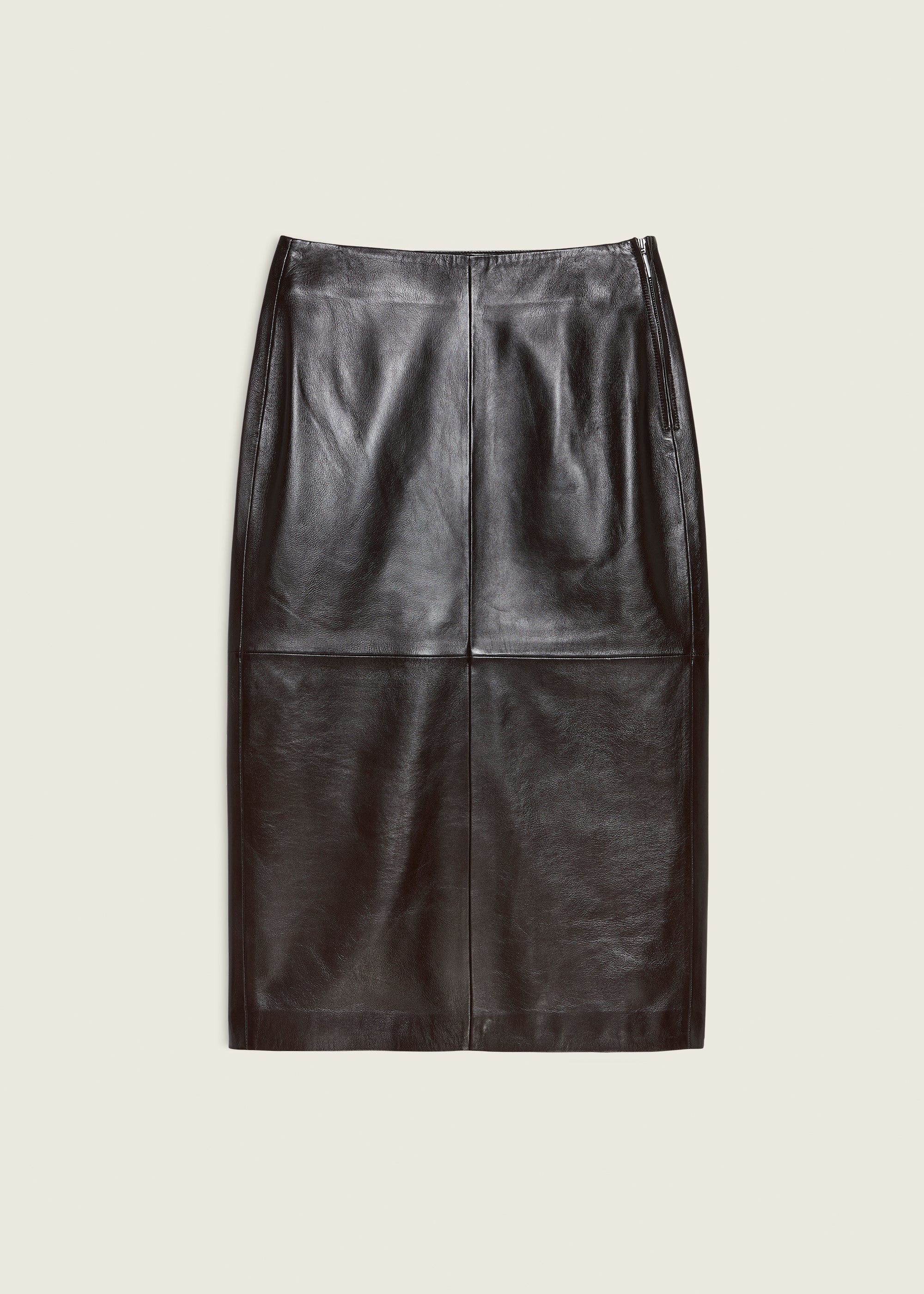 MEEKA | Leather Pecil Skirt | COFFEE BEAN