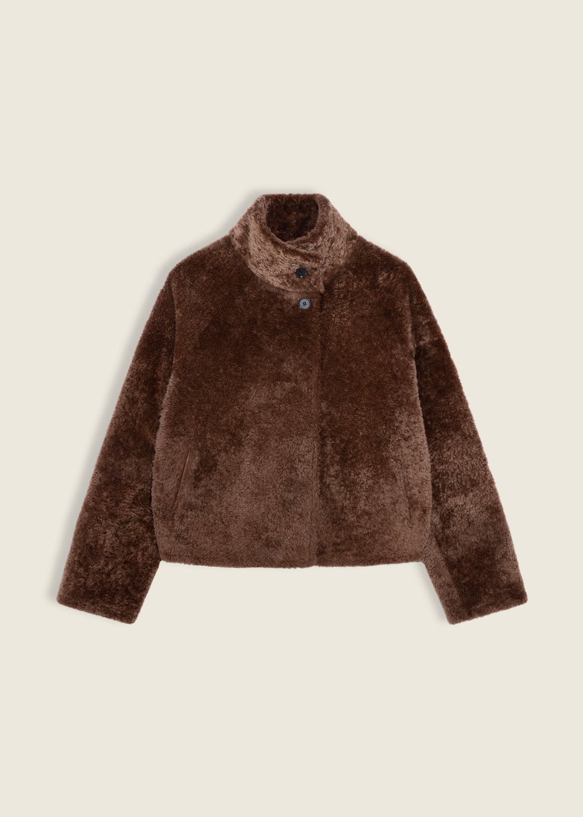 ARIANA | Funnel Neck Shearling Jacket | Acorn