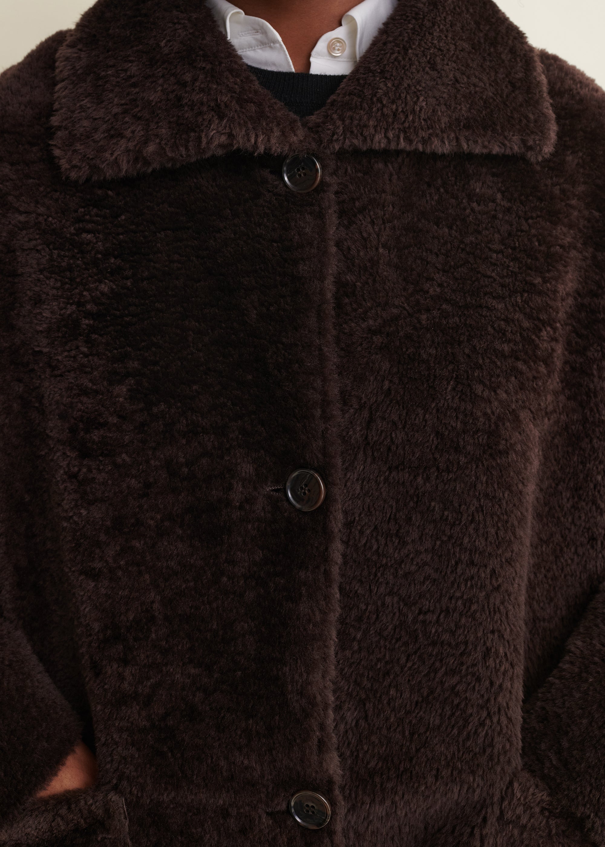 ISABELLA | Reversible Shearling Jacket | Coffee Bean