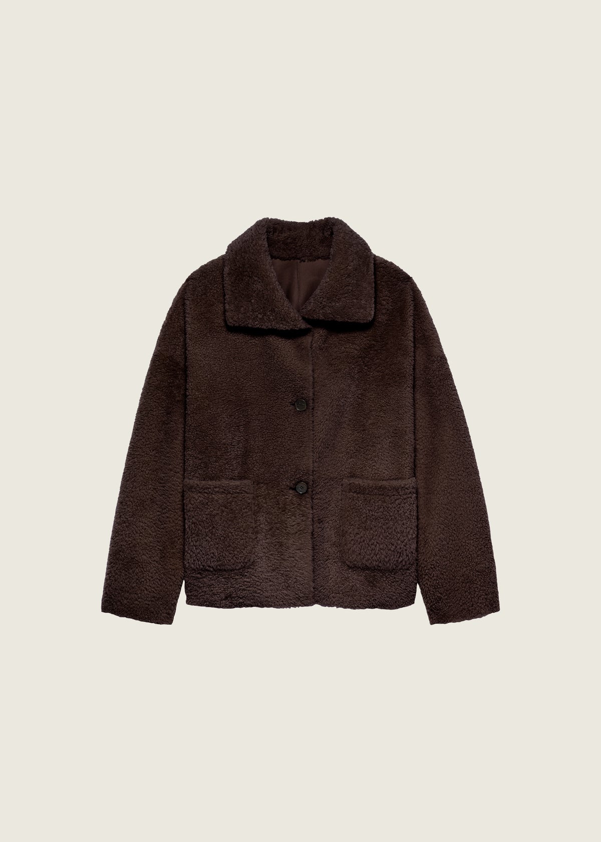 Isabella | Reversible Shearling Jacket | Coffee Bean