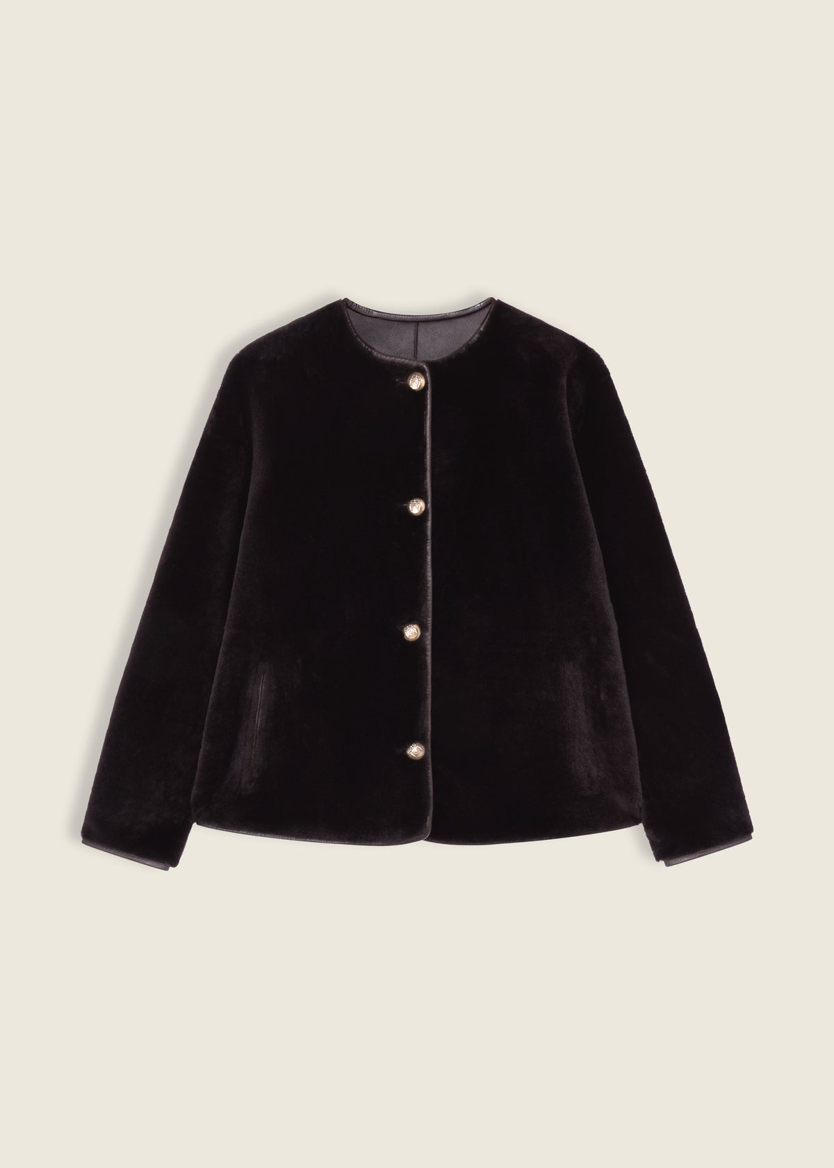Gloria | Reversible Shearling Jacket | Coffee Bean