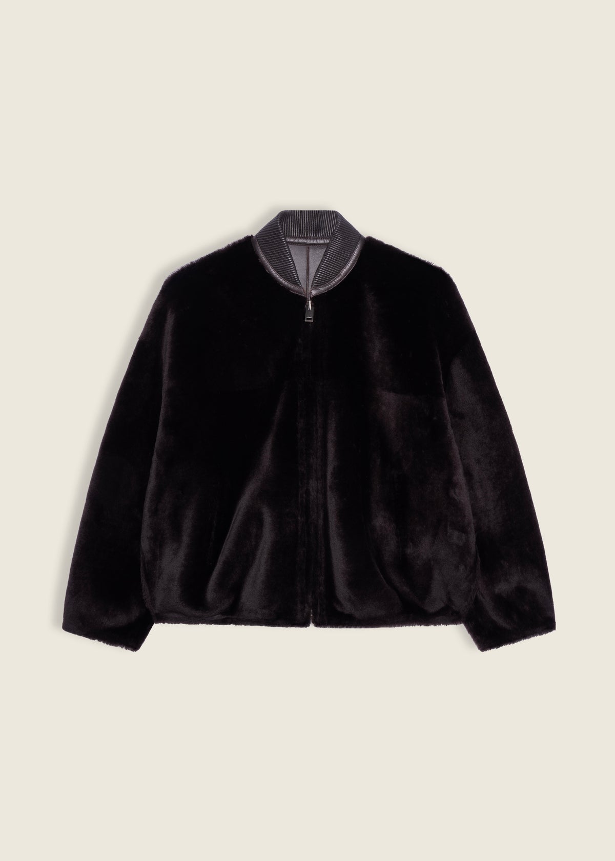Violet | Reversible Shearling Bomber | Coffee Bean