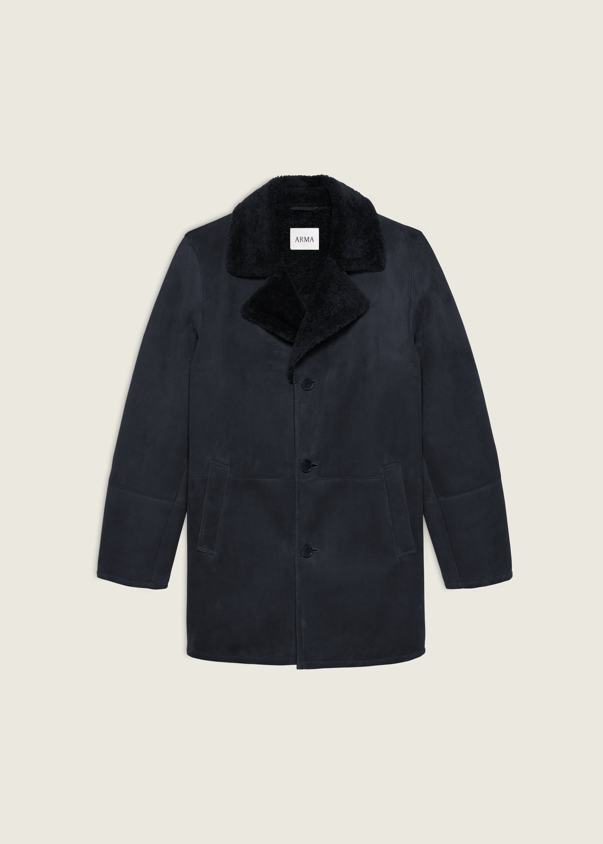BOHDAN | Shearling Coat | Dark Navy