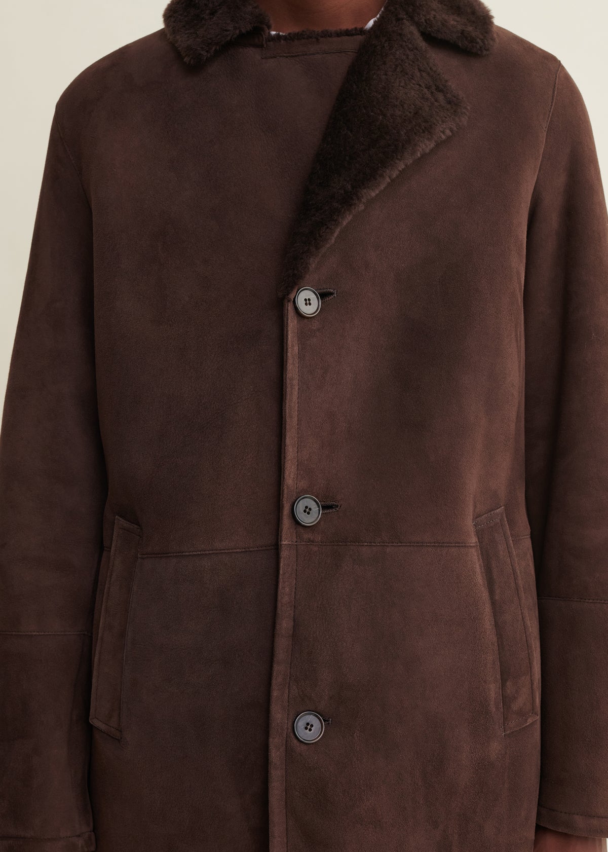 Bohdan | Shearling Coat | Mud Brown