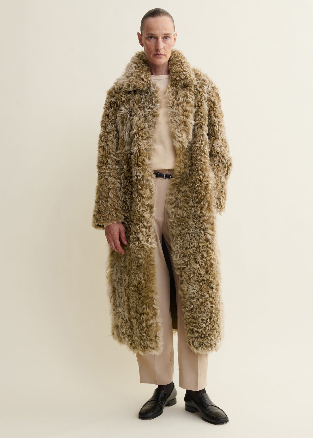 CRISTINA | Shearling Coat | Olive