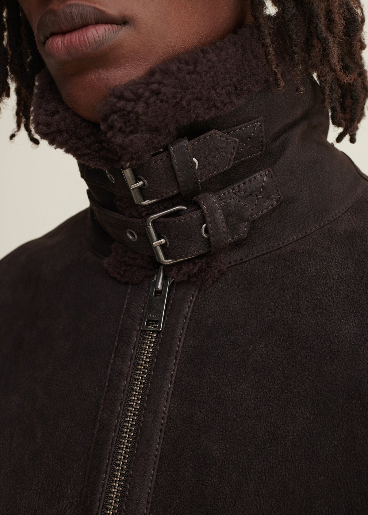 Sano | Shearling Aviator jacket | Mud Brown