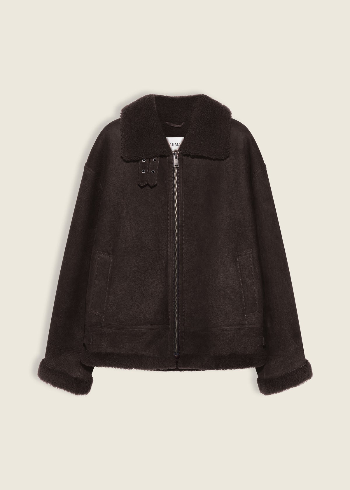 Sano | Shearling Aviator jacket | Mud Brown