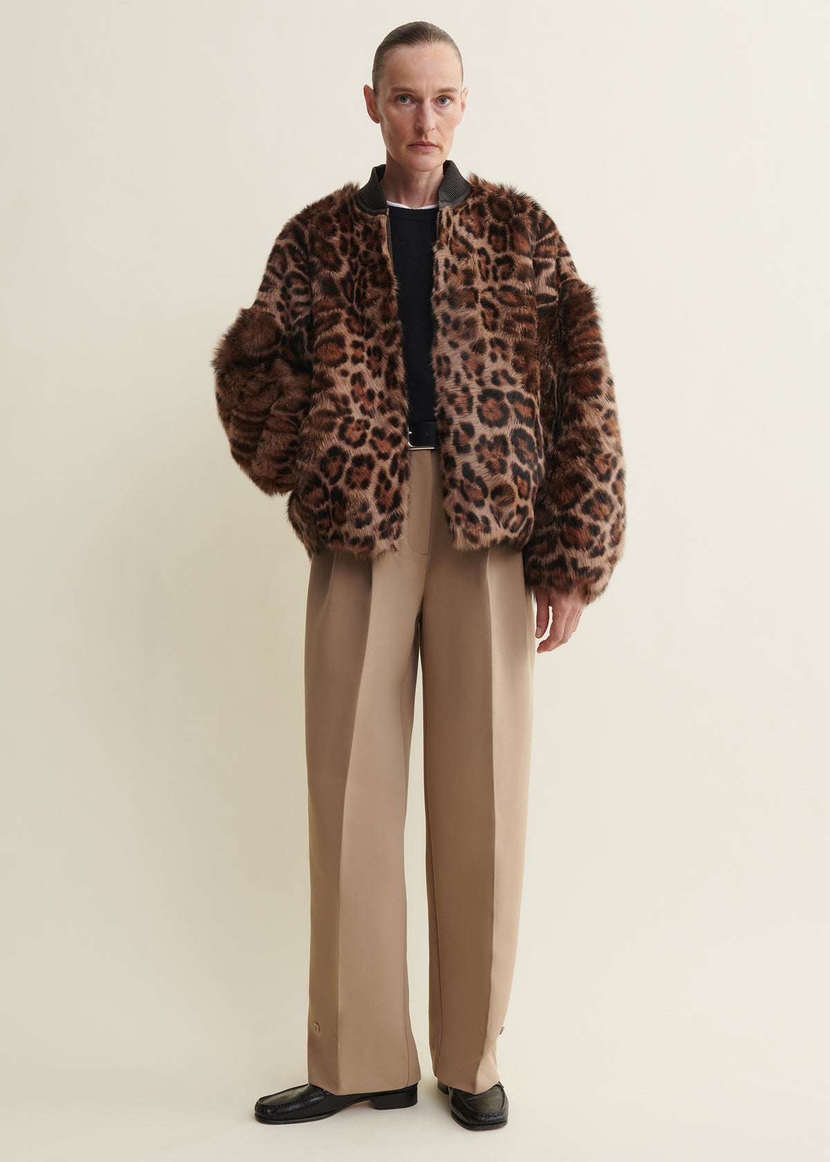 VIOLET | Leopard Shearling Bomber | Leopard