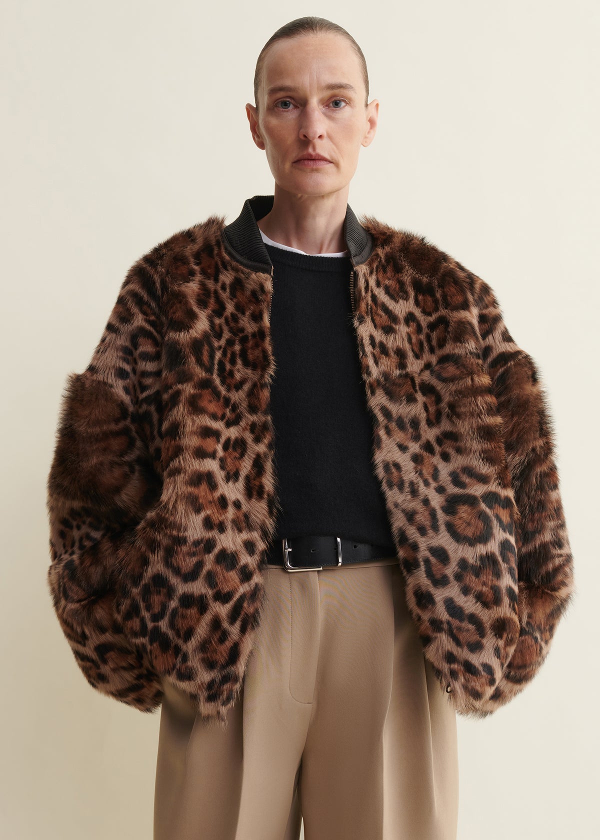 VIOLET | Leopard Shearling Bomber | Leopard