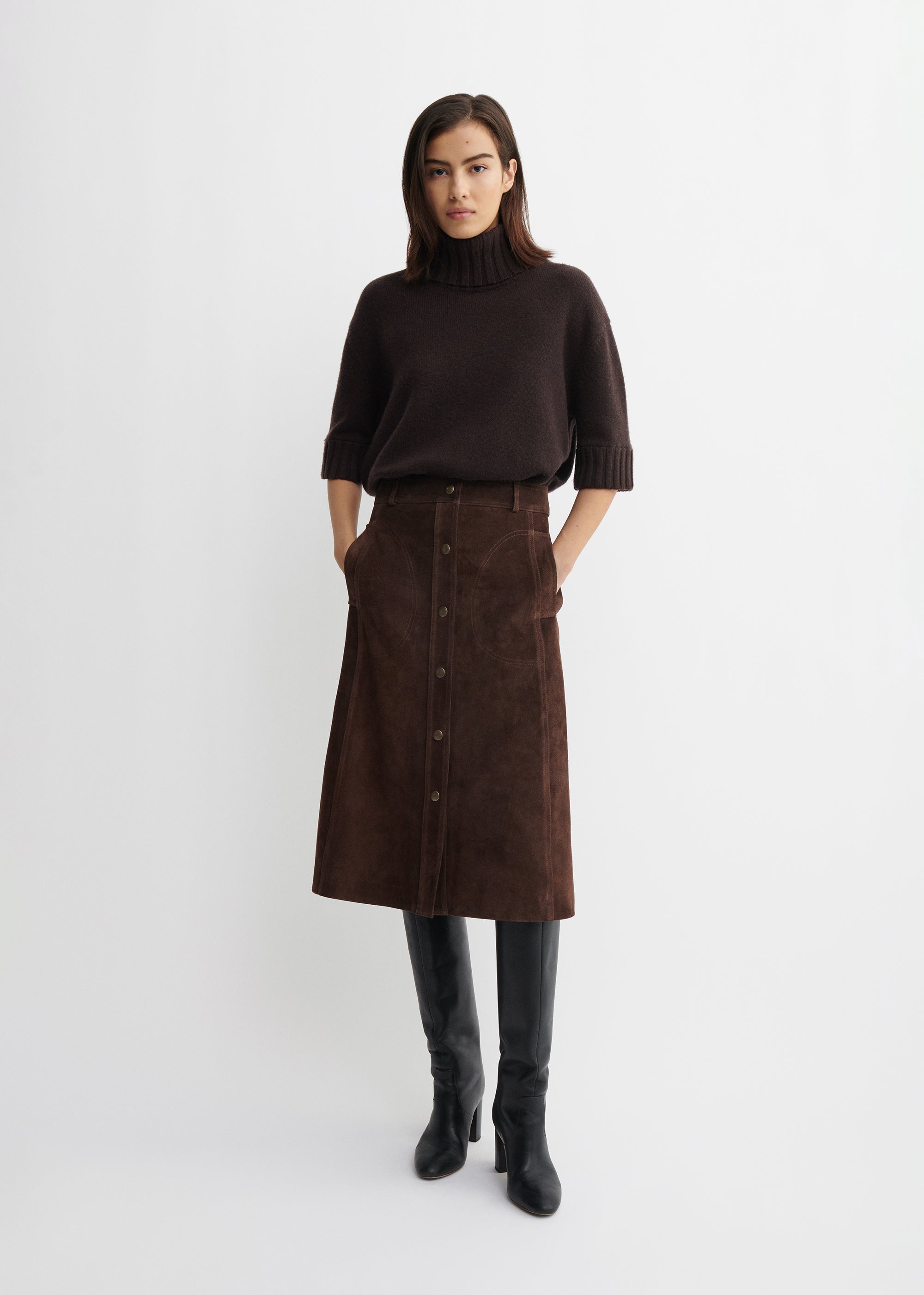 ELEN | Gritty Suede Skirt