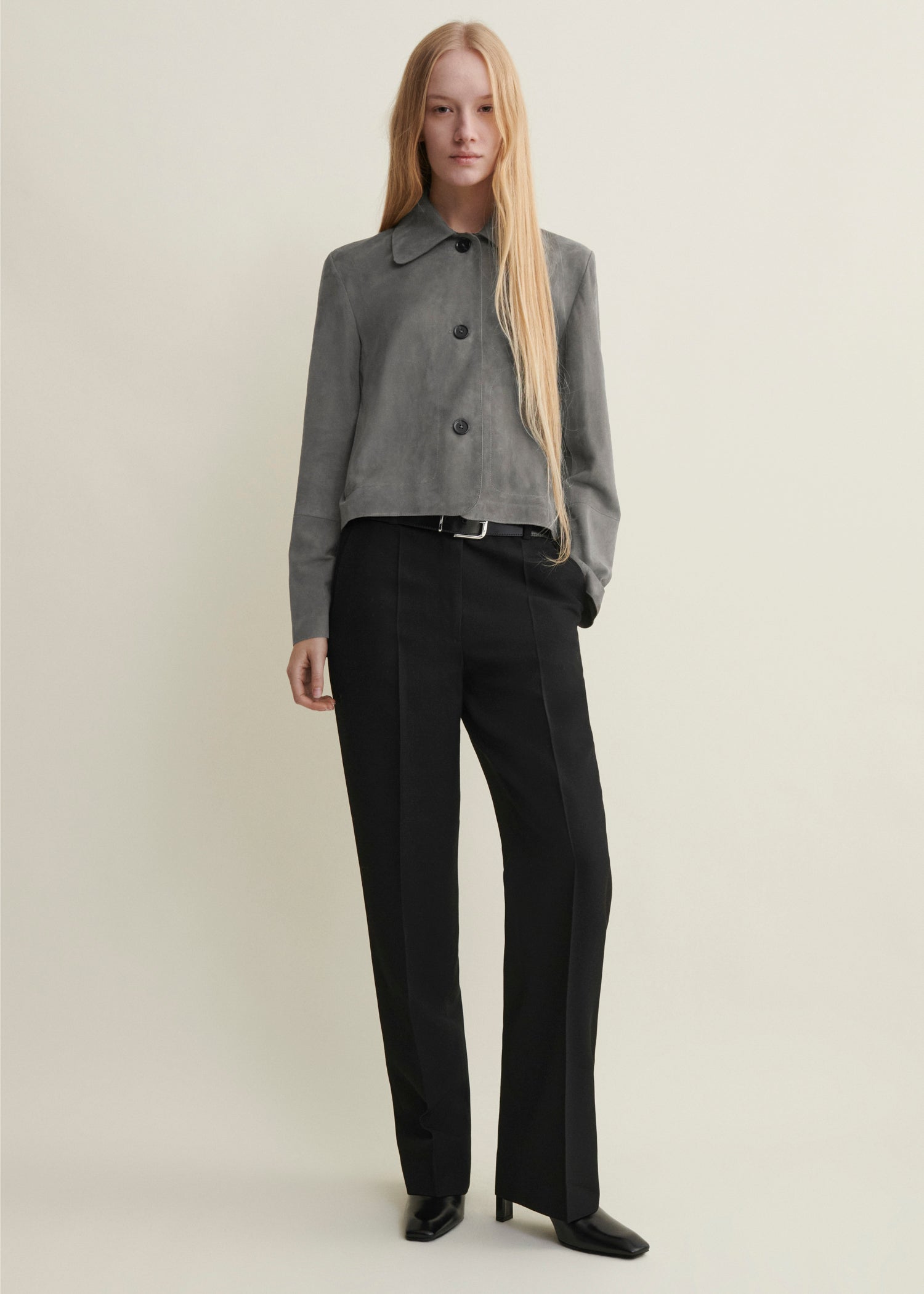 eimy istoire - suede like riders jacket グレー 新品未使用 EMY | Suede Classic Jacket