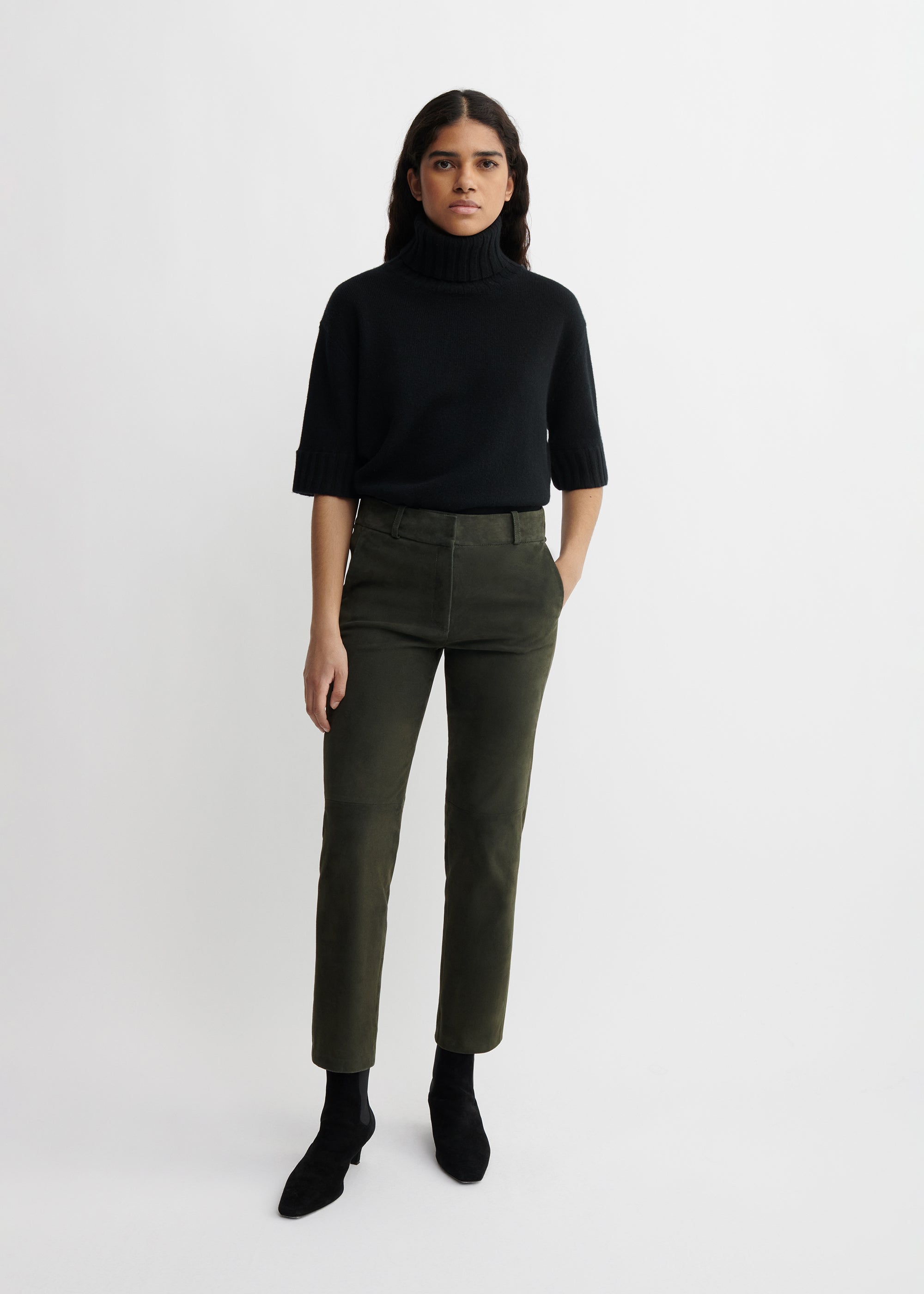 JEN | Suede Slim Fit Pantalon