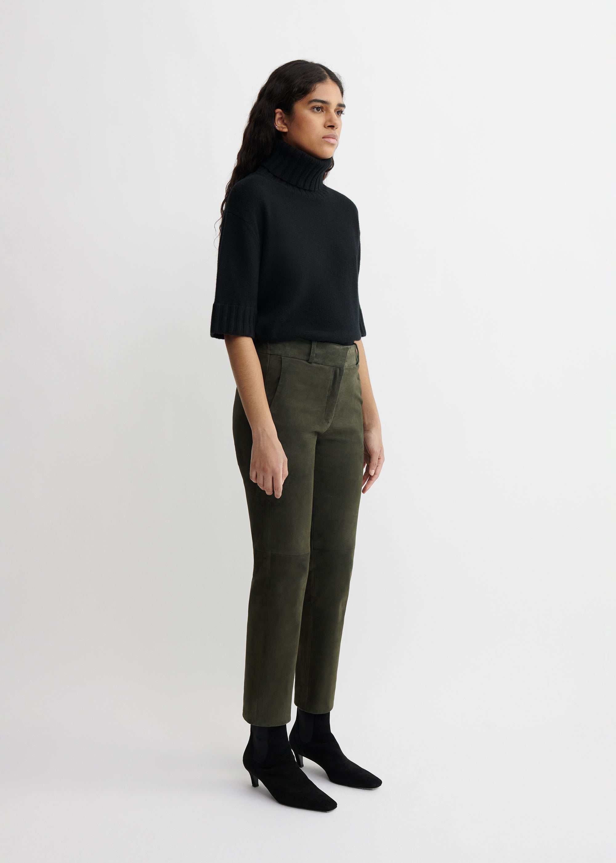 JEN | Suede Slim Fit Pantalon