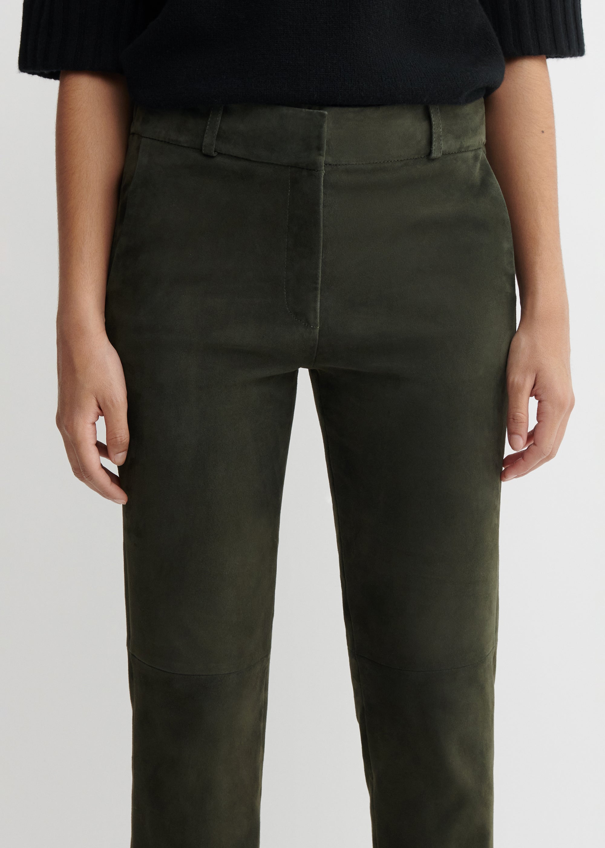 JEN | Suede Slim Fit Pantalon