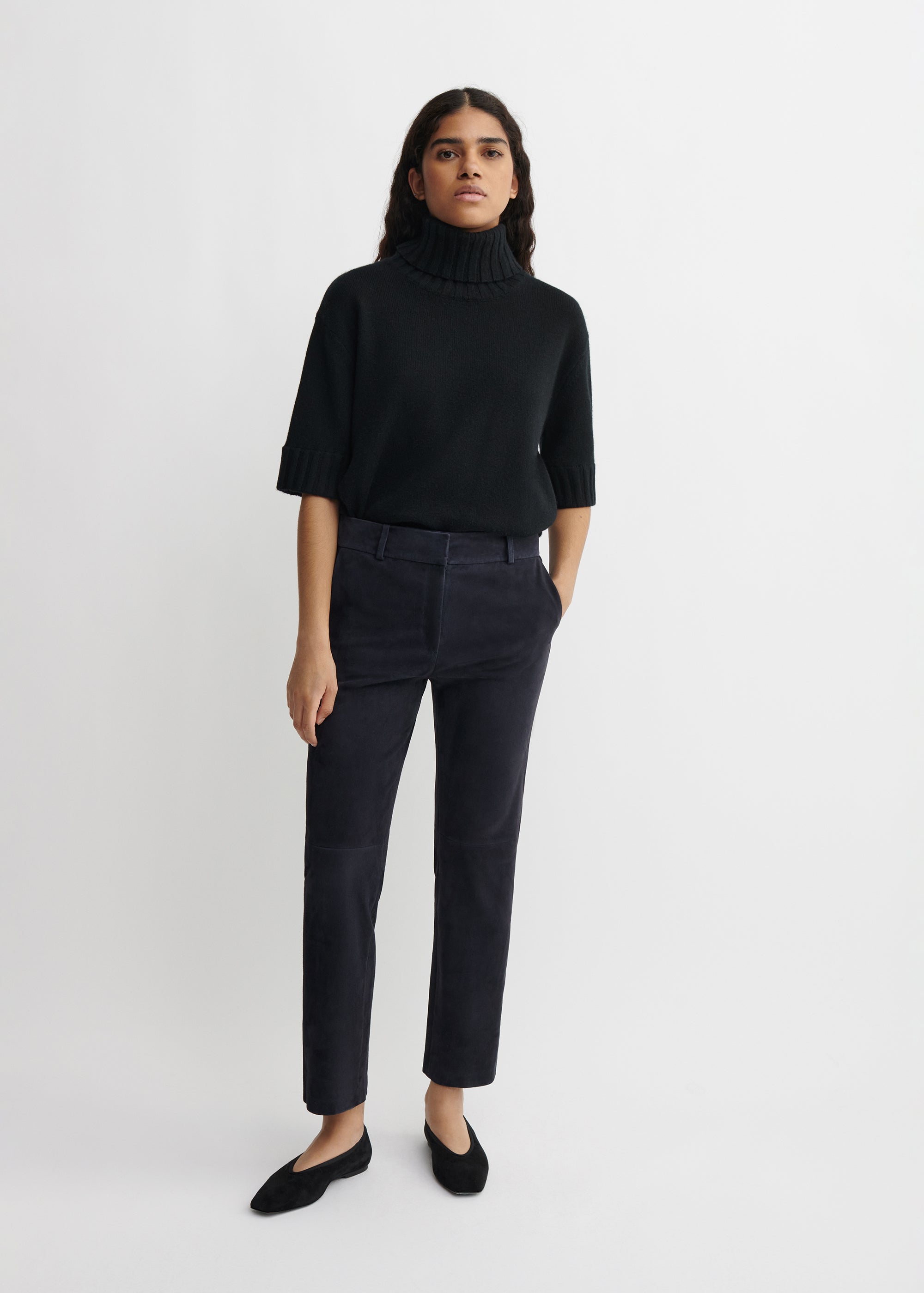 JEN | Suede Slim Fit Pantalon