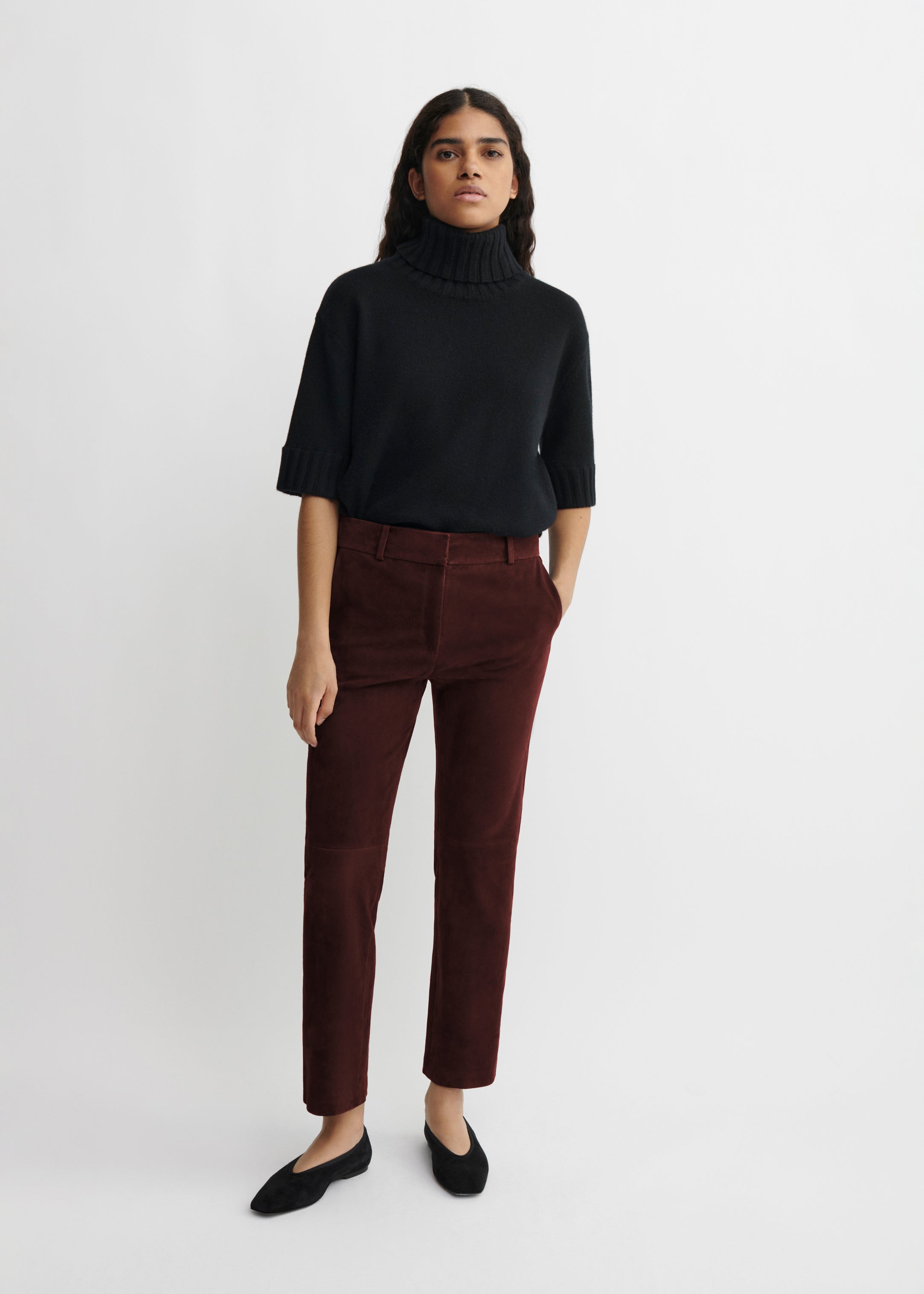 JEN | Suede Slim Fit Pantalon