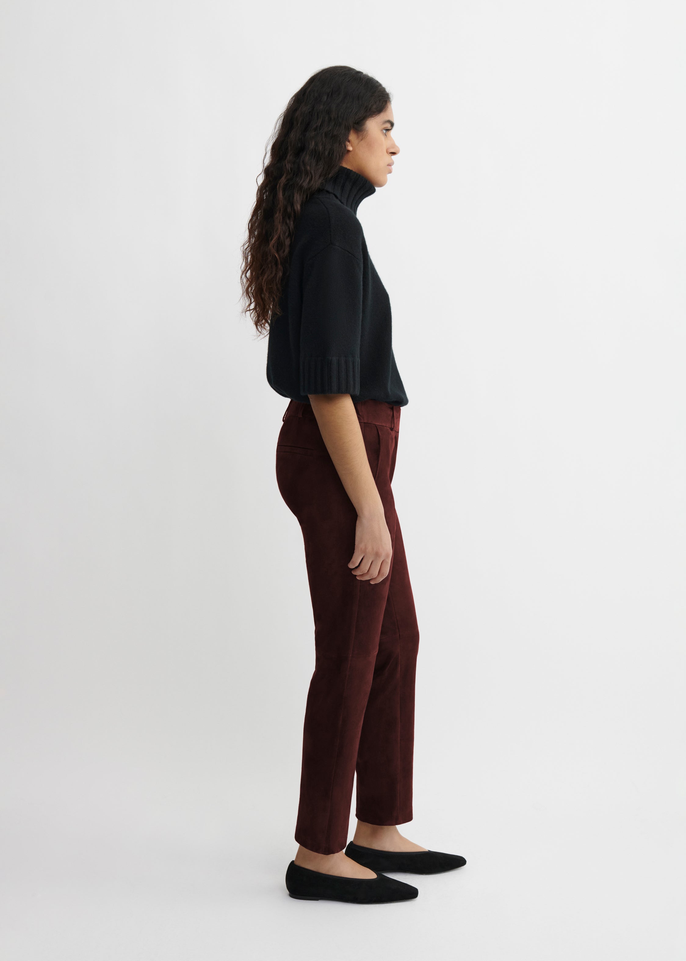 JEN | Suede Slim Fit Pantalon