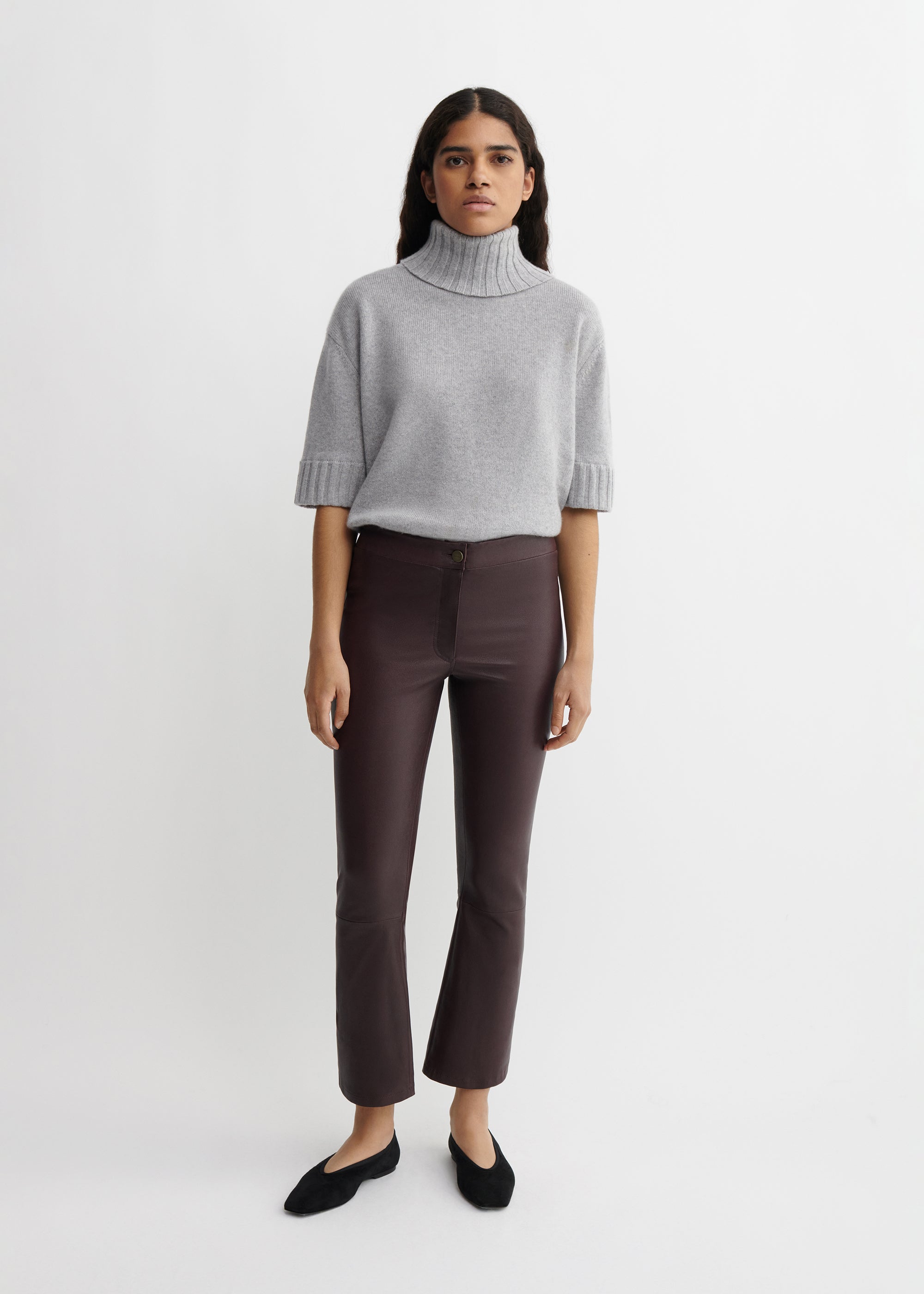 LIVELY | Leather kick-flare Legging