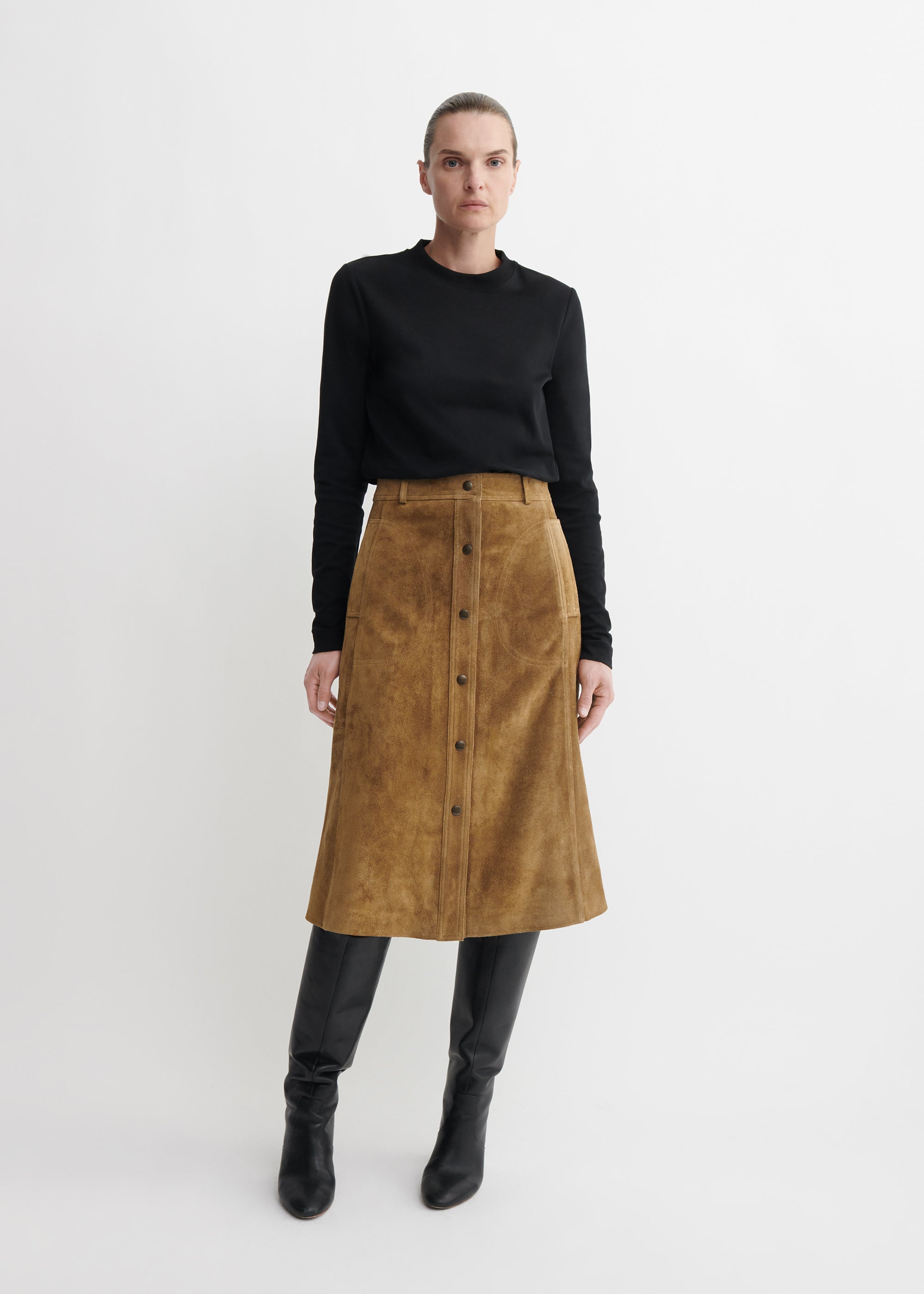 ELEN | Gritty Suede Skirt