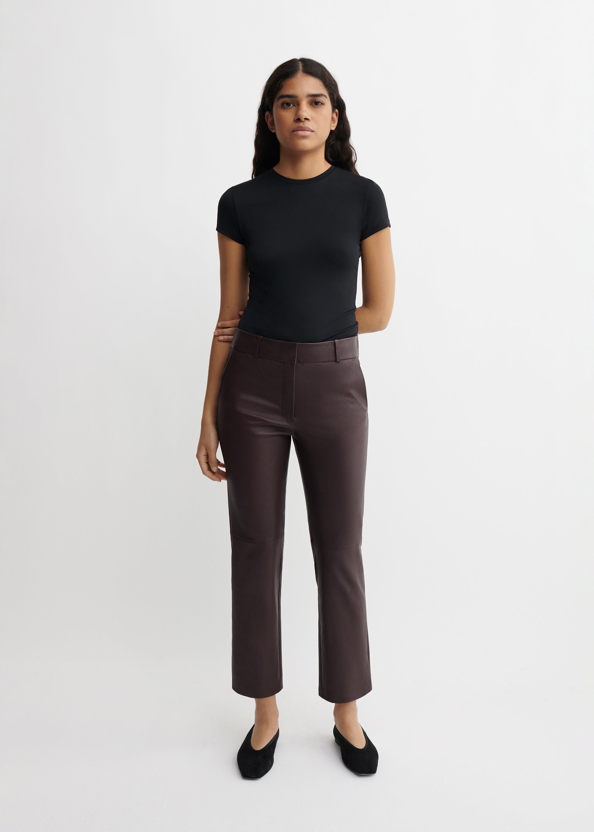 JEN | Leather Slim Fit Pantalon