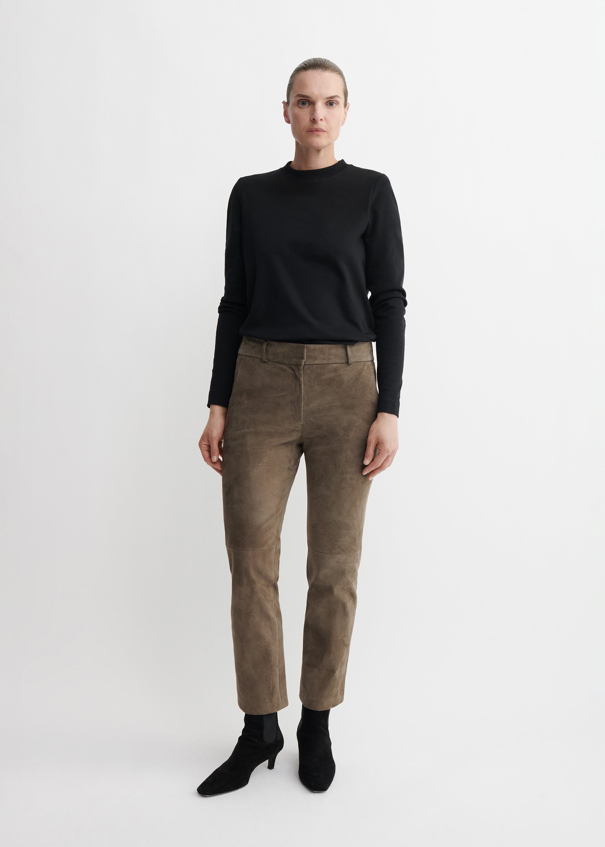 JEN | Suede Slim Fit Pantalon
