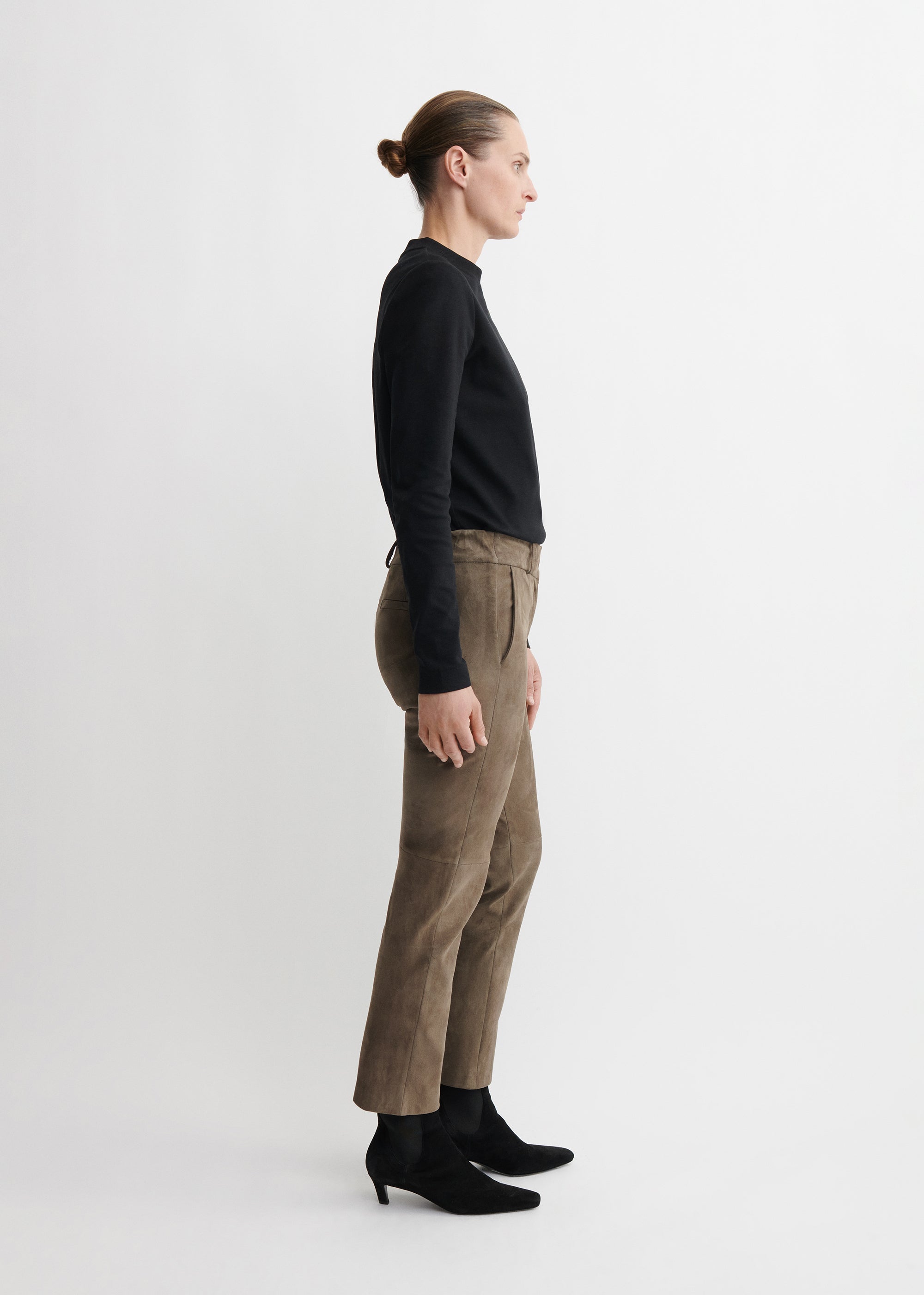 JEN | Suede Slim Fit Pantalon