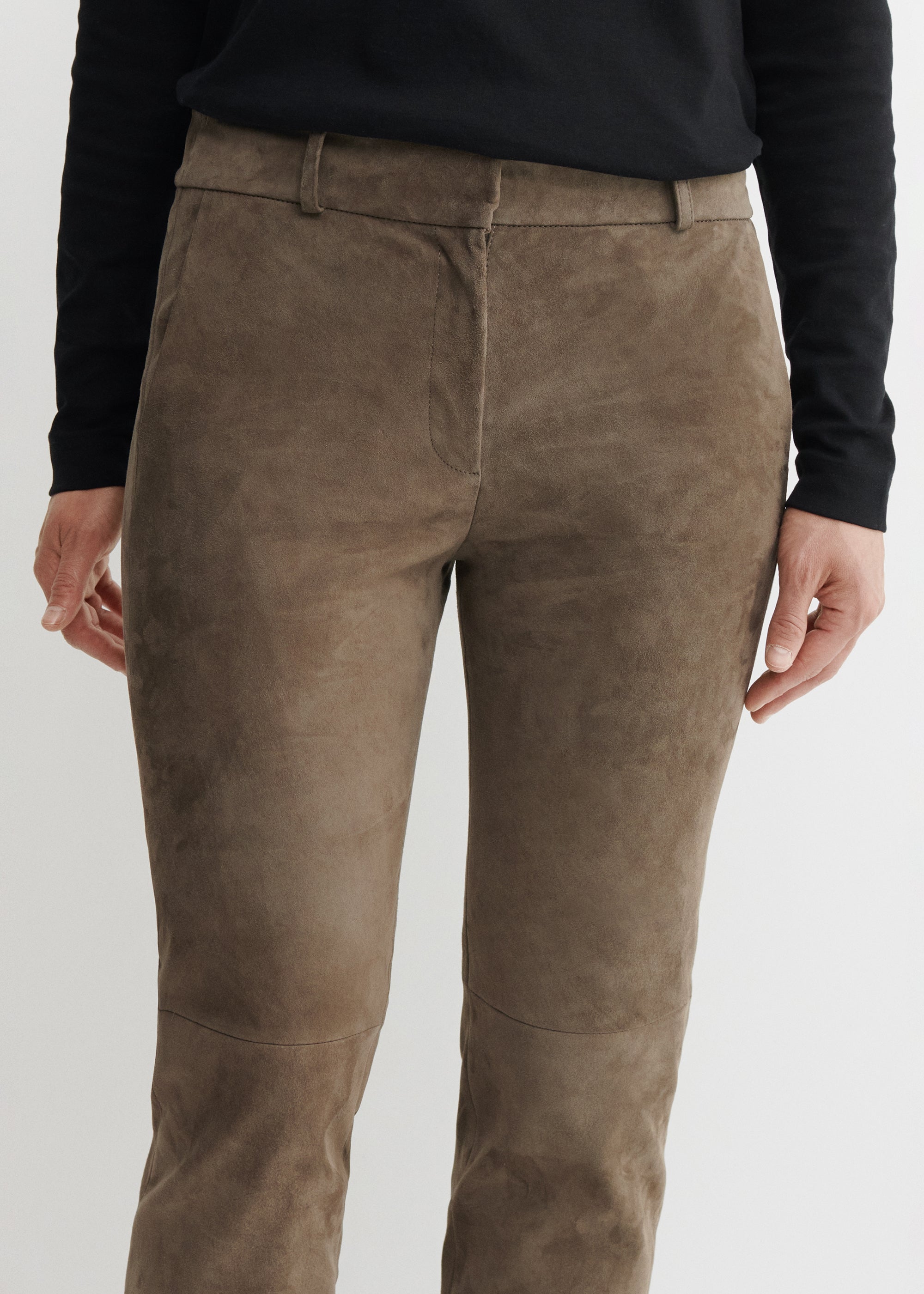JEN | Suede Slim Fit Pantalon