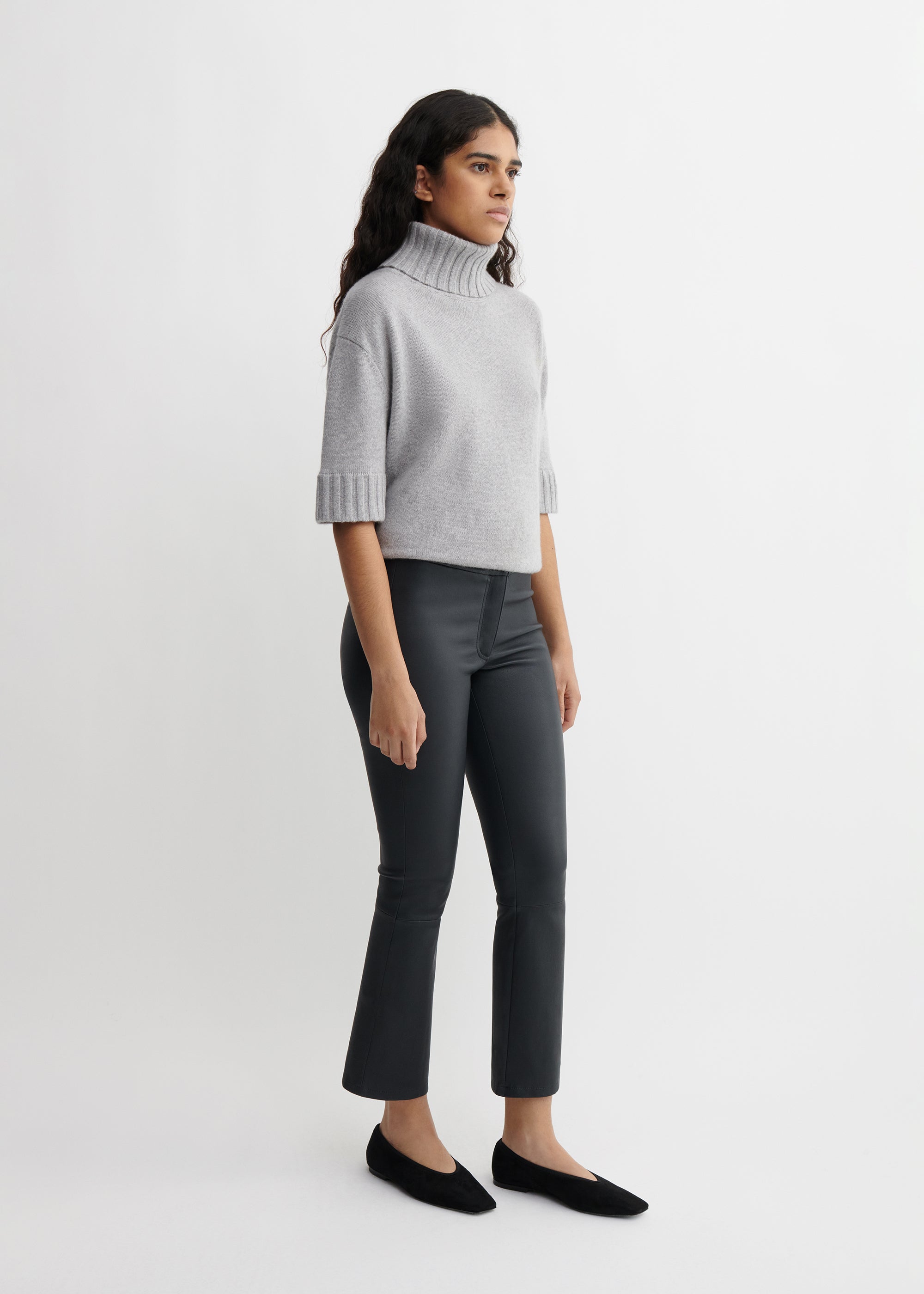 LIVELY | Leather kick-flare Legging