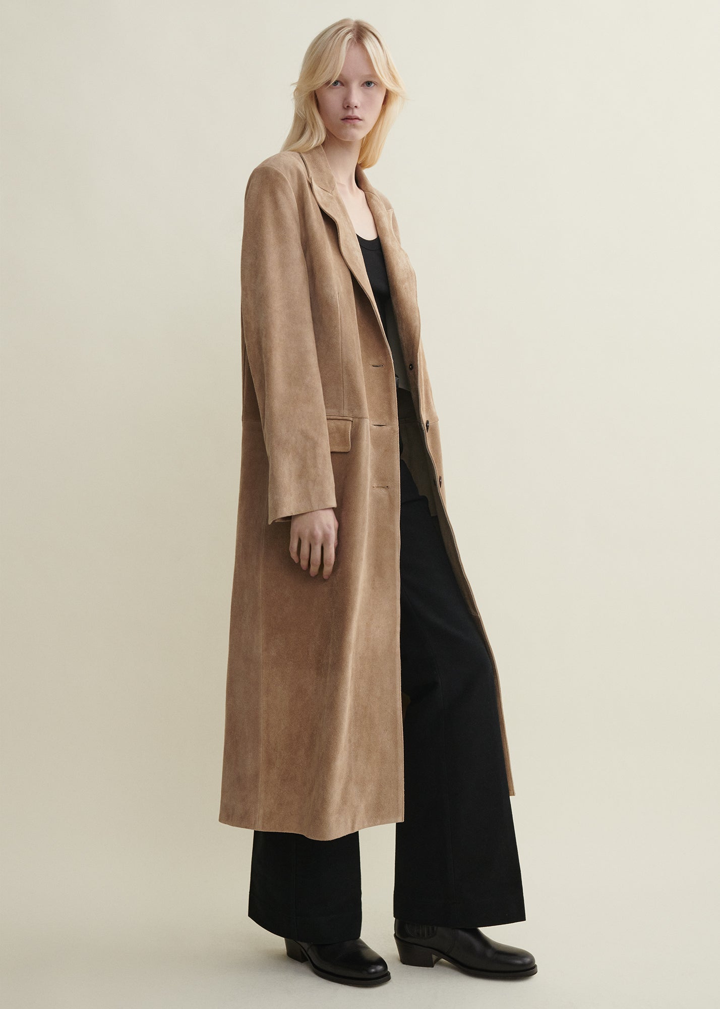 ALISSA | Gritty Suede Long Coat