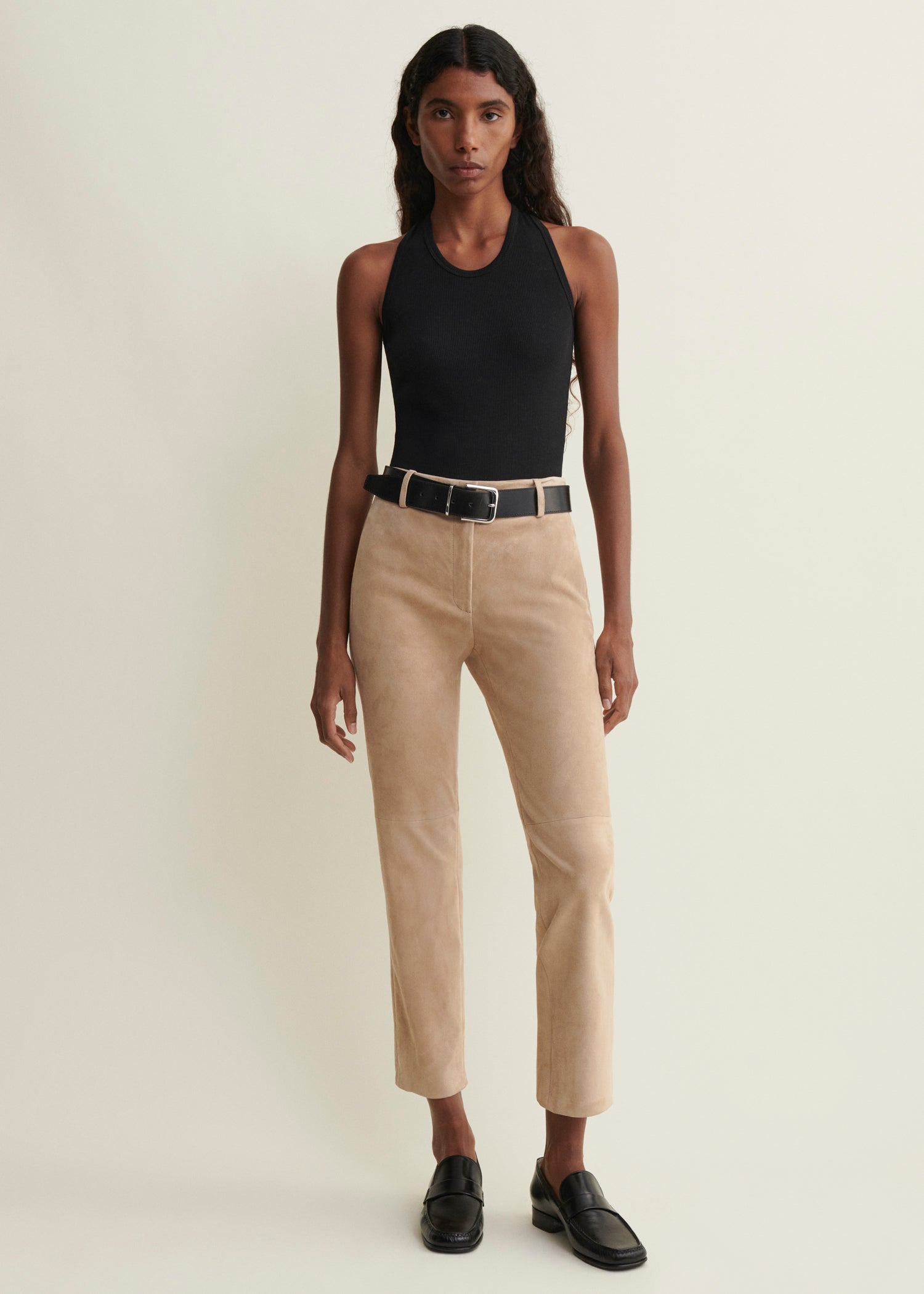 JEN | Suede Slim Fit Pantalon