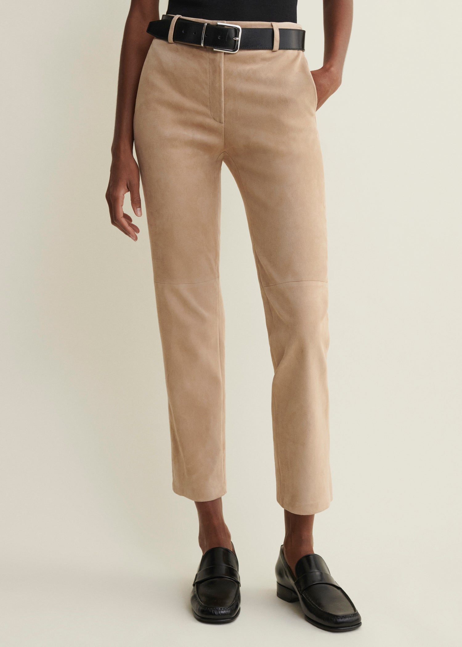JEN | Suede Slim Fit Pantalon