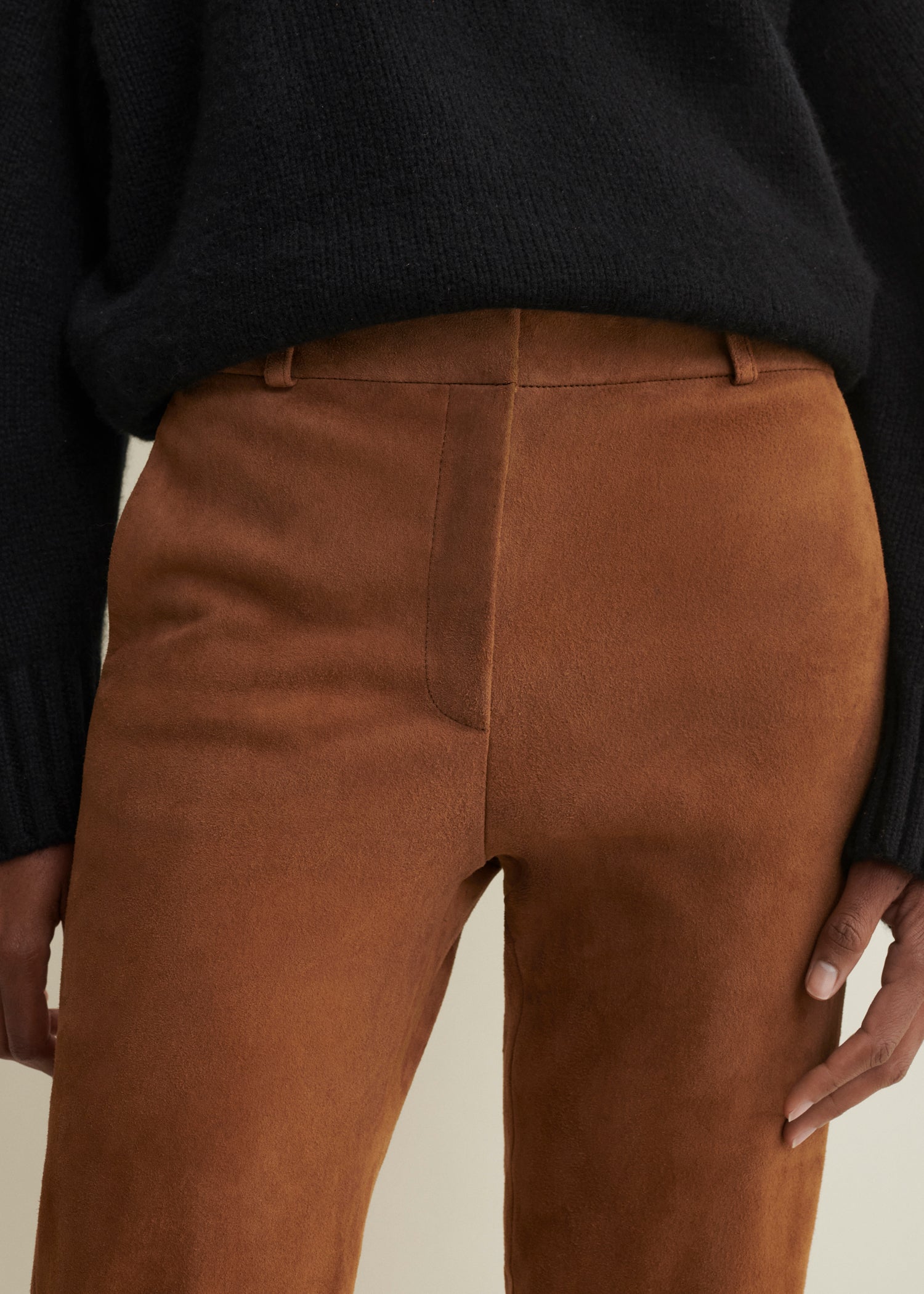 JEN | Suede Slim Fit Pantalon