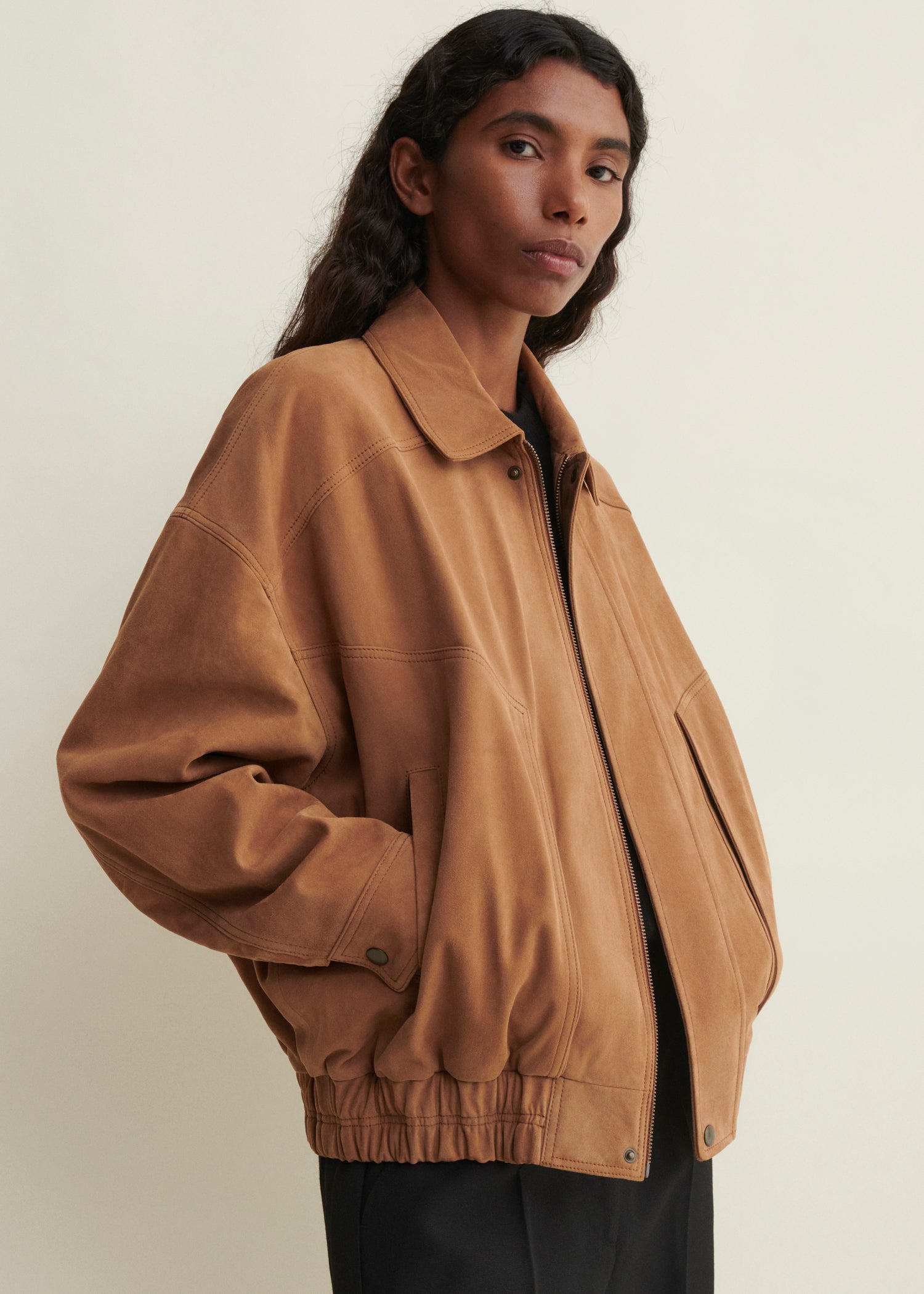 FREDERICA | Suede Bomber Jacket