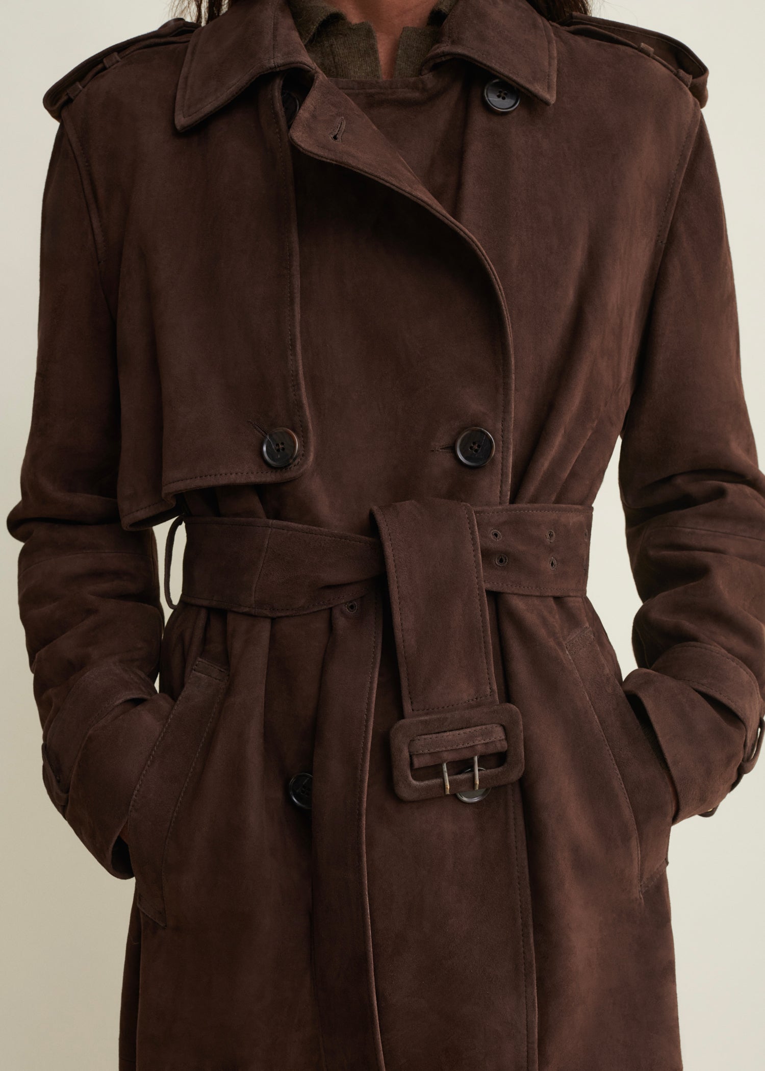 BENEDICT | Wildleder Trenchcoat